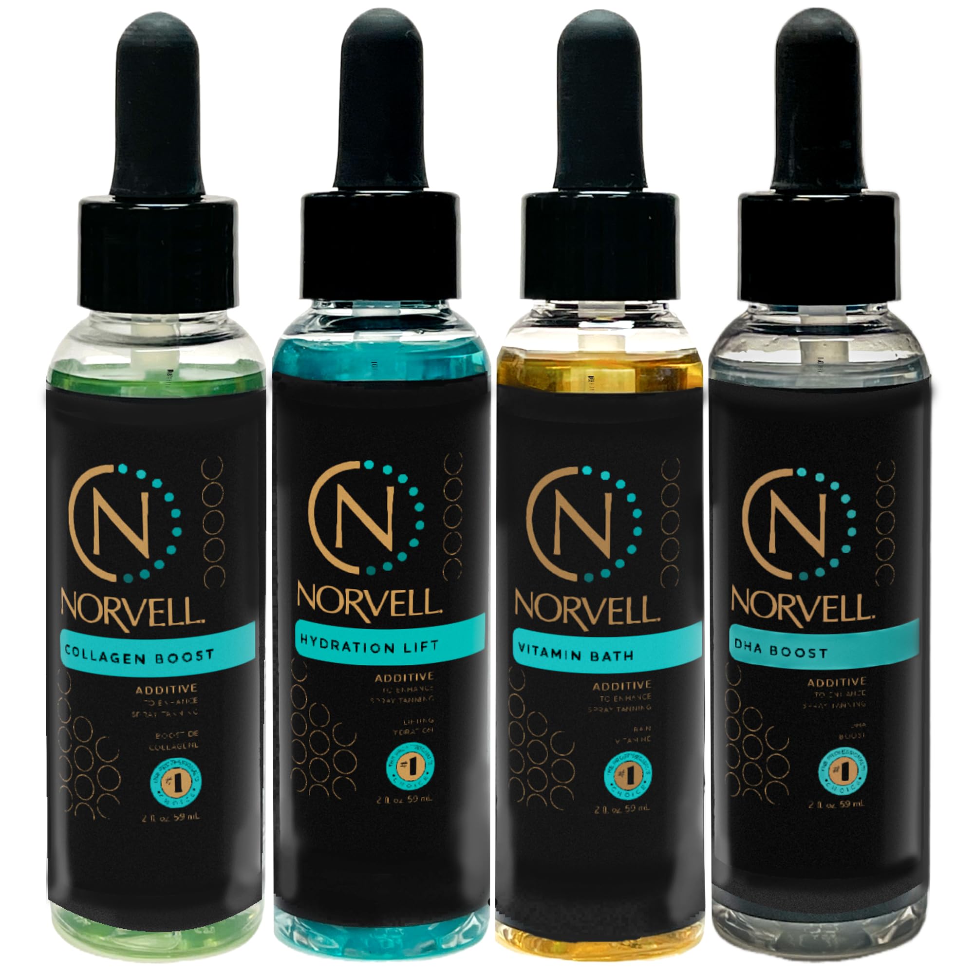 Norvell Pro Lab Kit - Professional Spray Tan Additives Kit, DHA Boost 2 oz., Hydration Lift 2 oz., Collagen Boost, & Vitamin Bat