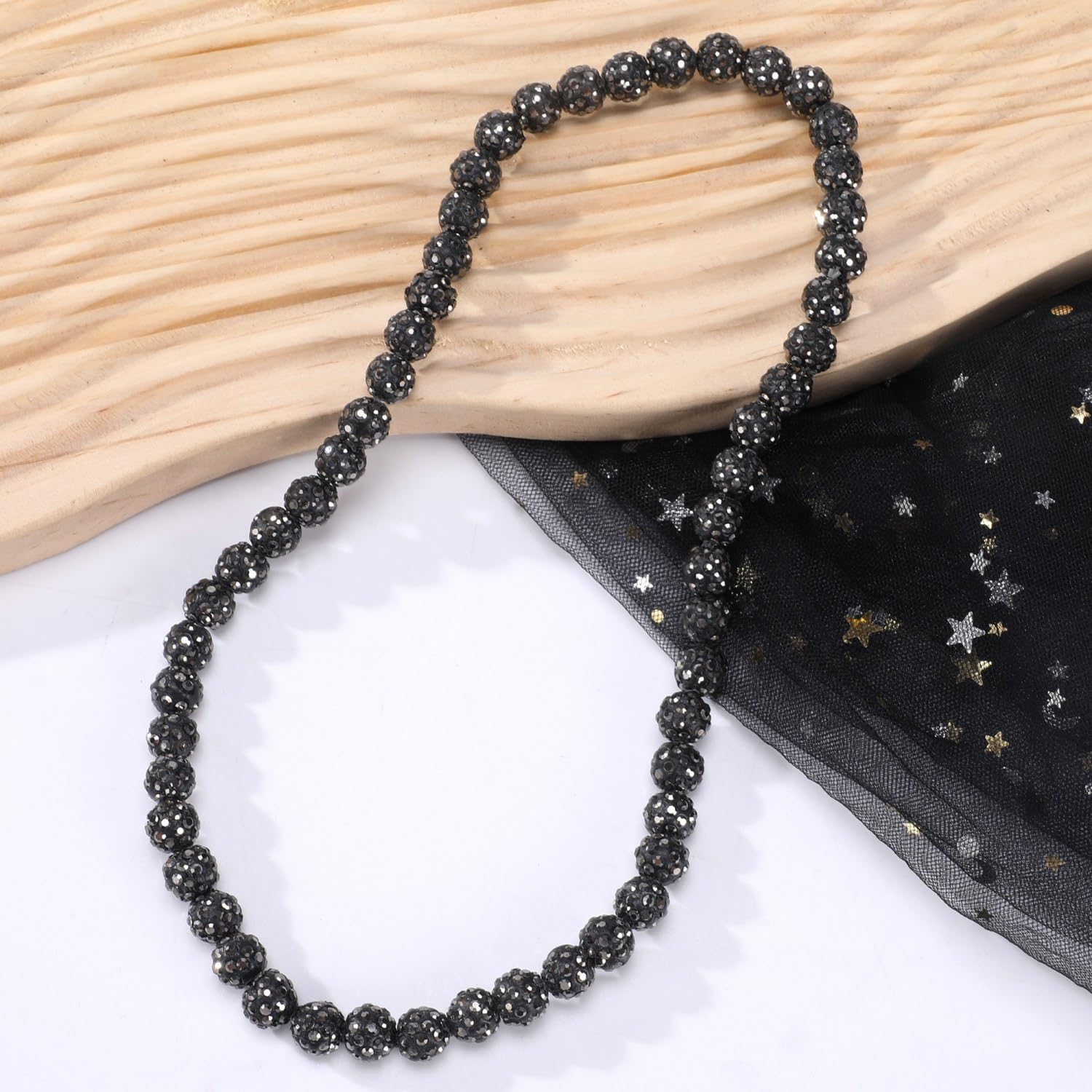 EXPHAIN Baseball Necklace For Men Women Baseballer Inspired Beaded Necklaces For Baseball Unisex Rhinestone Discoball Necklaces