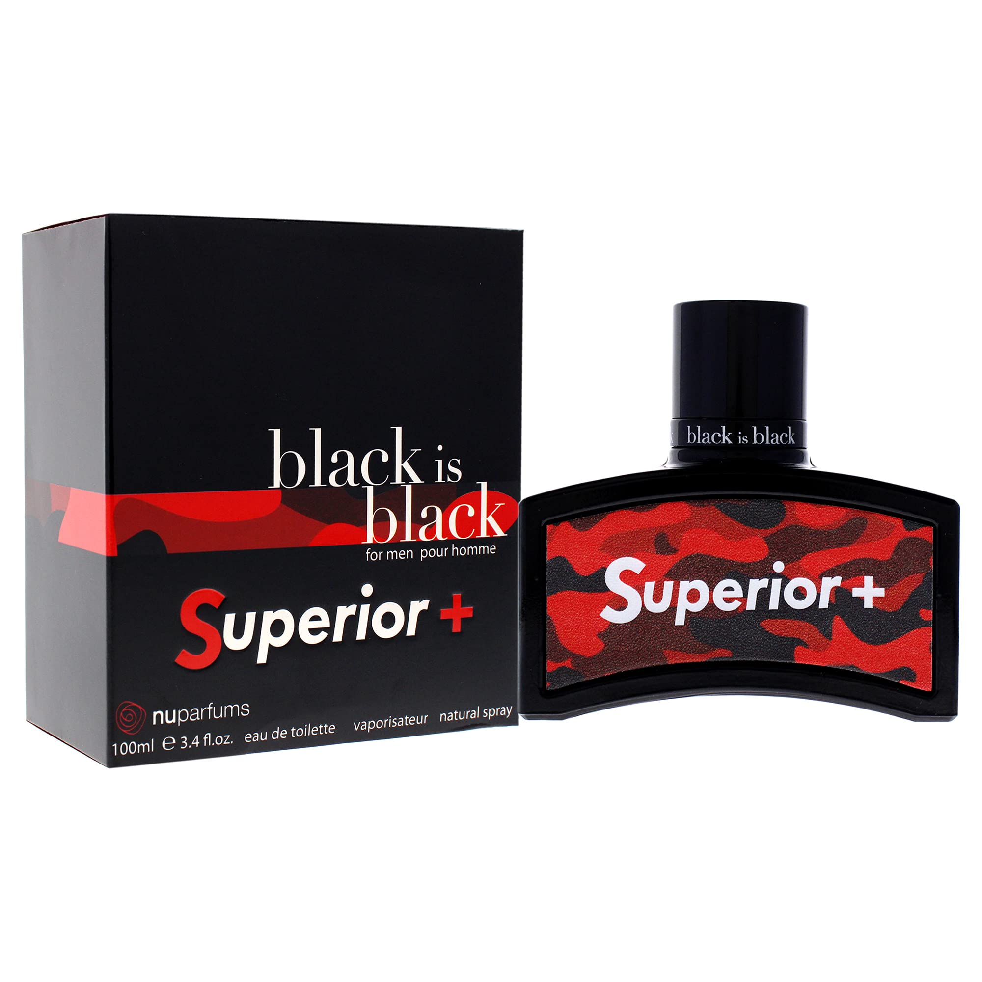 Black Is Black Superior By Nu Parfumes, 3.4 Oz Eau De Toilette Spray For Men