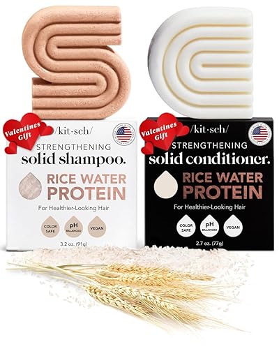 Kitsch Rice Bar Shampoo And Conditioner Bar For Hair Growth  Made In Us  Holiday Gift  Rice Shampoo Bar & Conditioner Bar For St