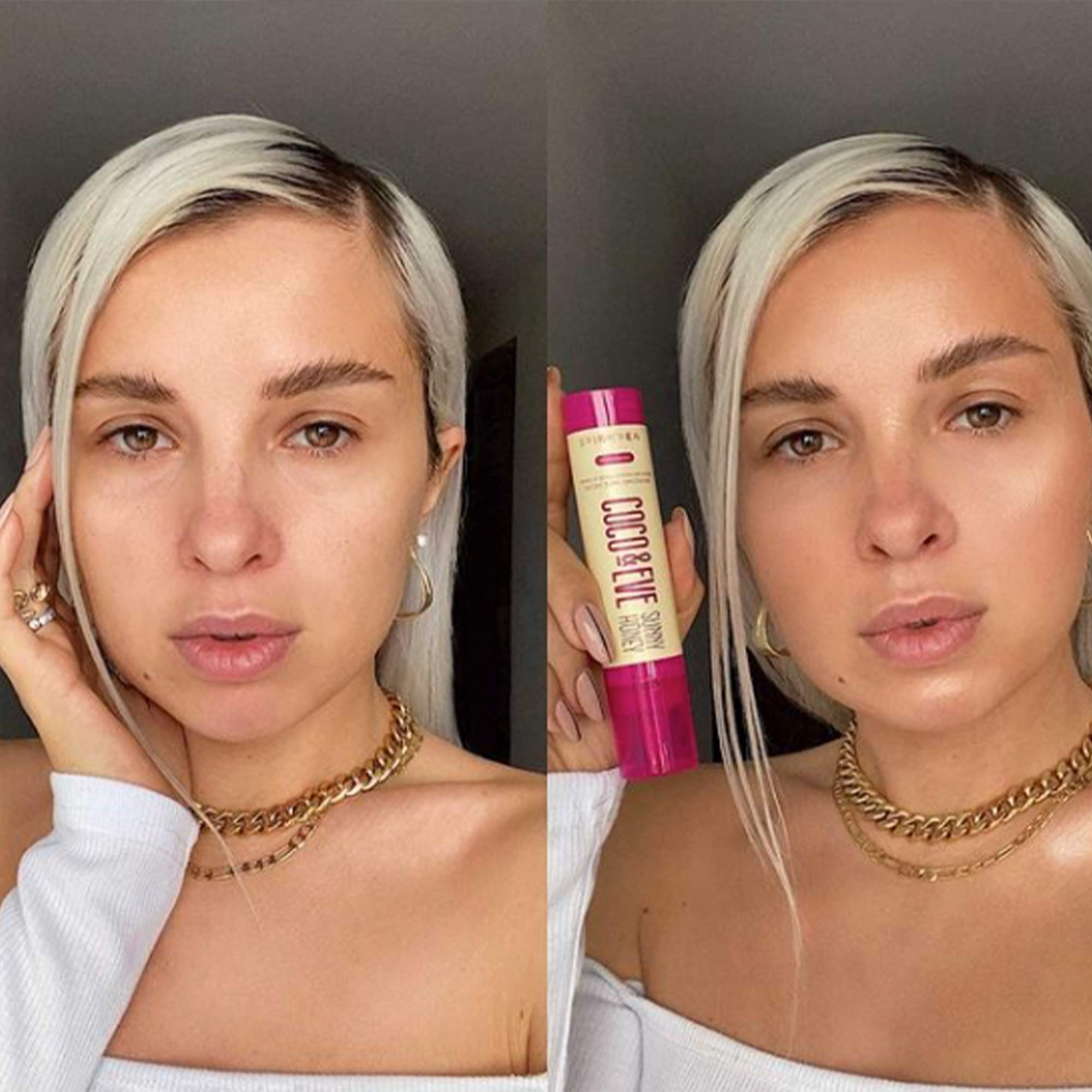 Coco & Eve Sunny Honey Bronzing Face Drops (Medium Glow) for Natural Self Tanning . Hydrating Hyaluronic Acid. Gradual Face Tann