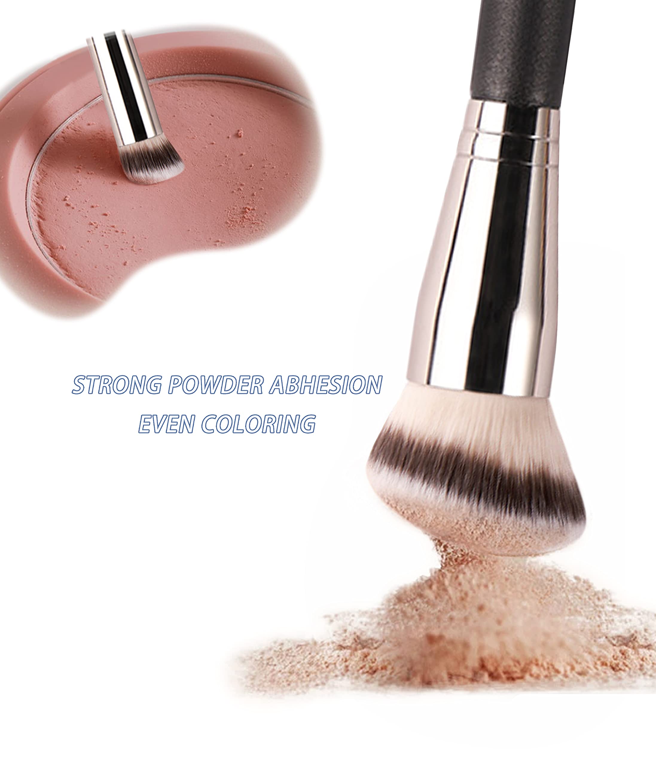 Xufan 3Pcs Foundation Concealer Brushes, Under Eye Mini Angled Brush, Nose Contour Brush, Small Makeup Foundation Brushes
