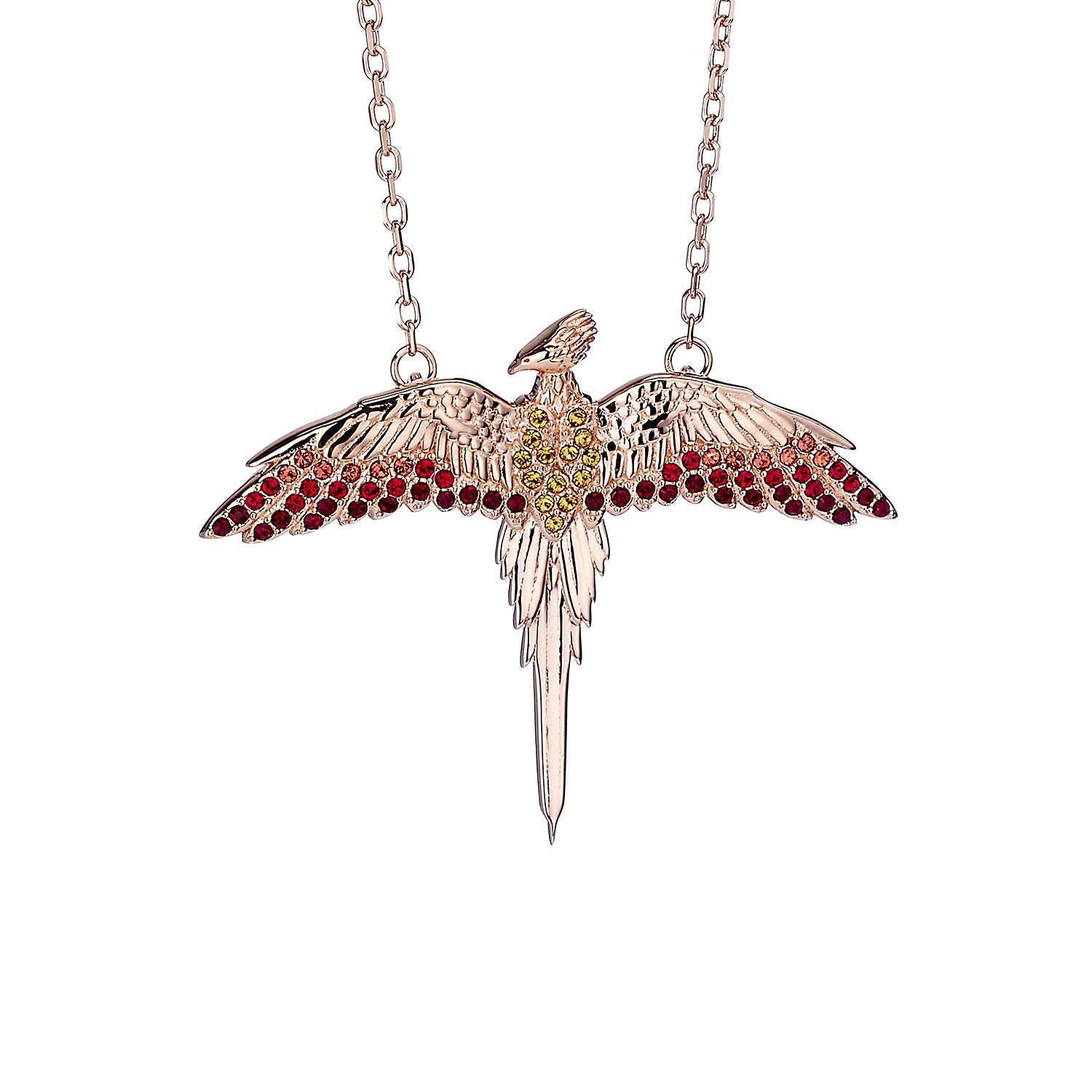 Rose Gold Plated Sterling Silver Fawkes Necklace with Crystals