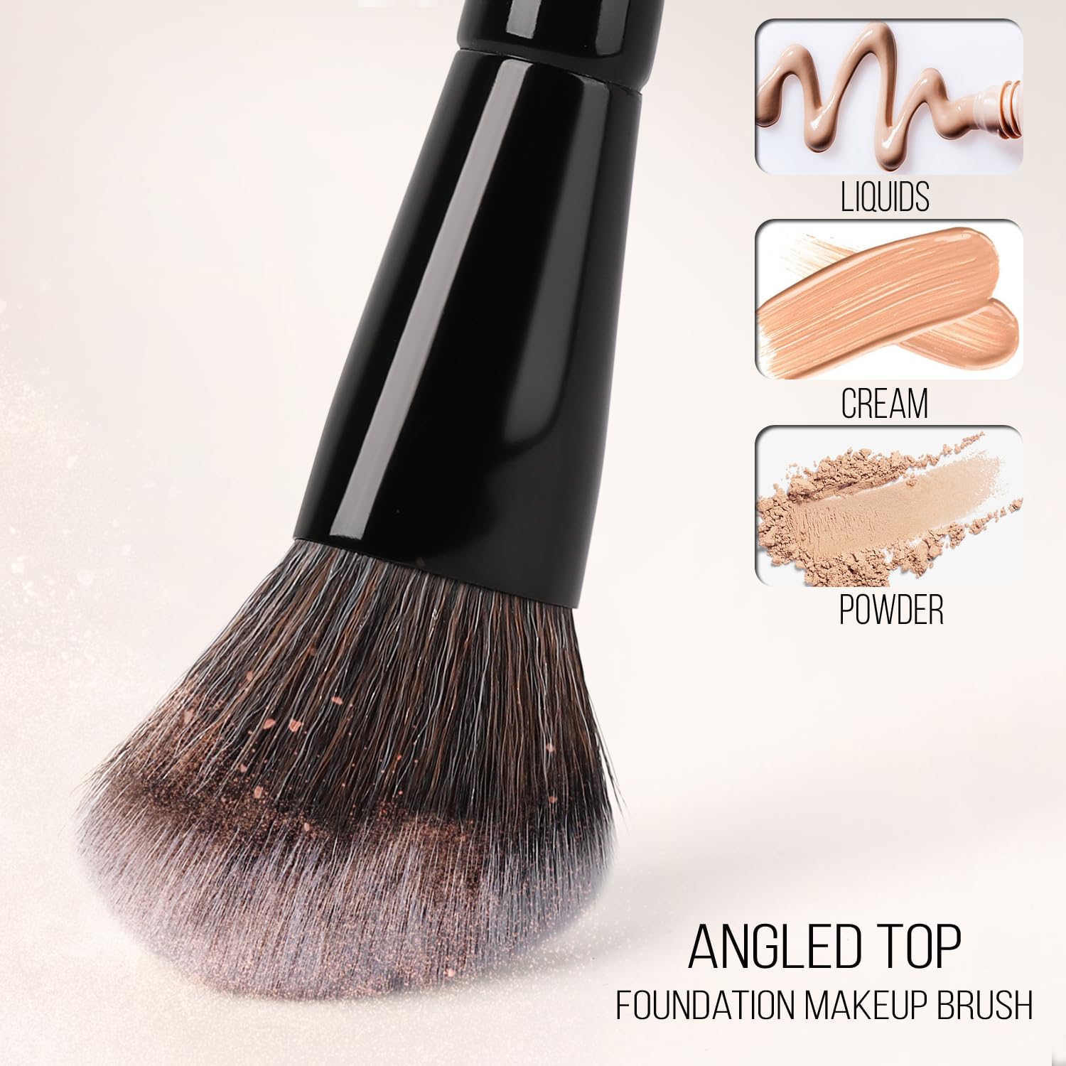 Kingmas Foundation Makeup Brush, Double-Ended Angled/Round Top Contour Makeup Brush For Beauty Blending Liquid Powder, Concealer
