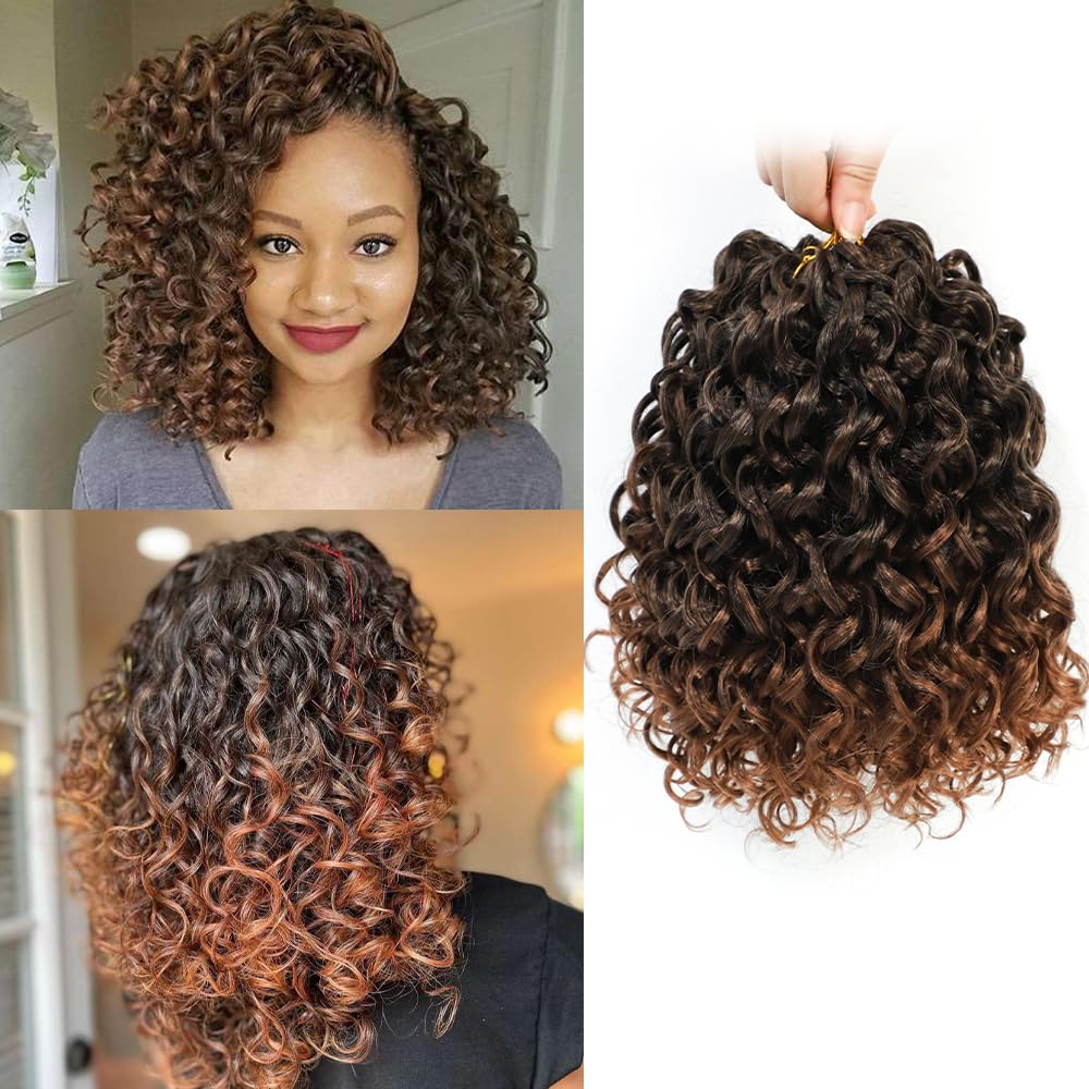 Gogo Curl Crochet Hair 8 Inch Short Curly Crochet Hair For Black Women Beach Curl Crochet Hair - Water Wave Curly Crochet Braids