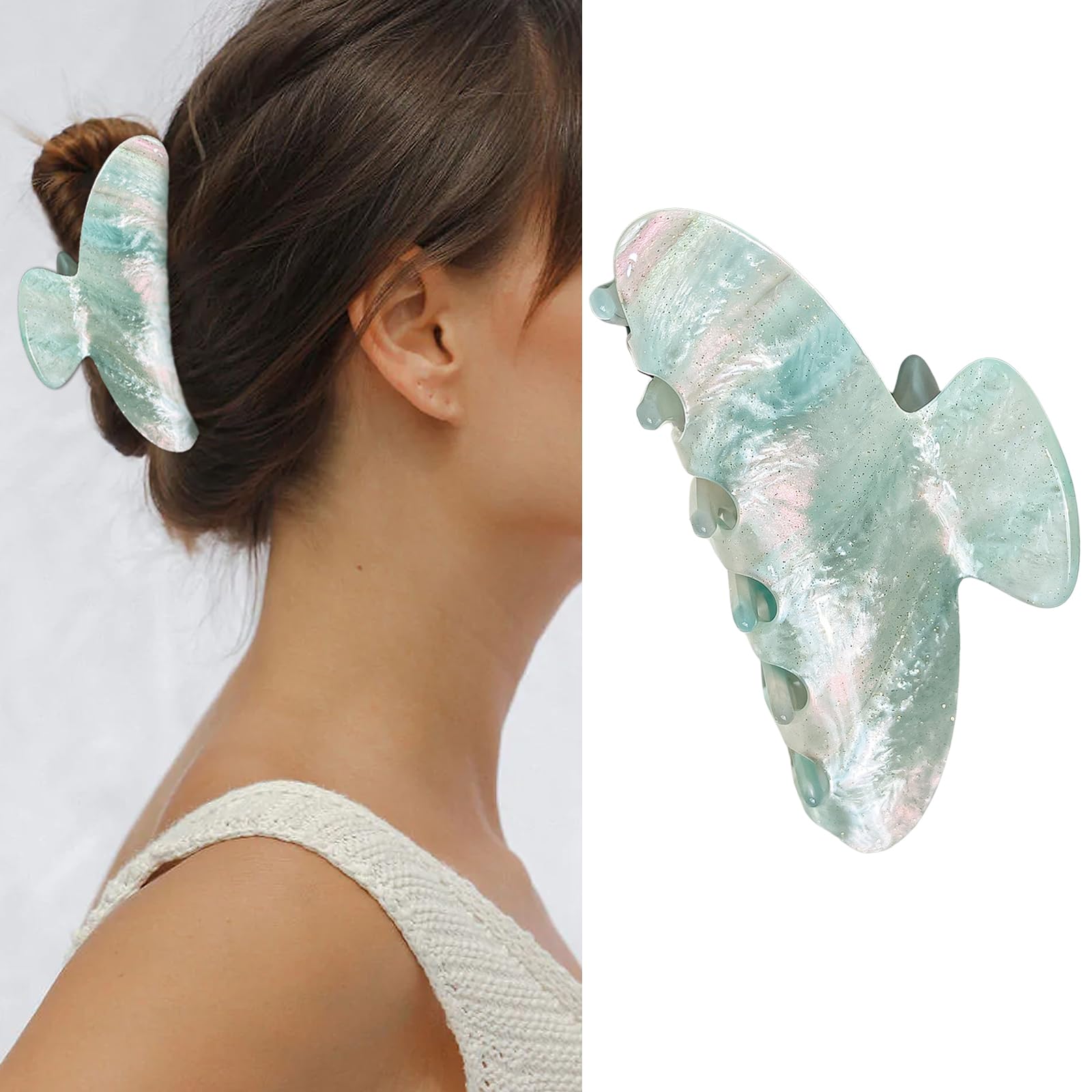 Medium Hair Clips for Women - French Claw & Banana Clips for Thin Hair, Exquisite Hair Barrettes for Styling and Decorations (1P