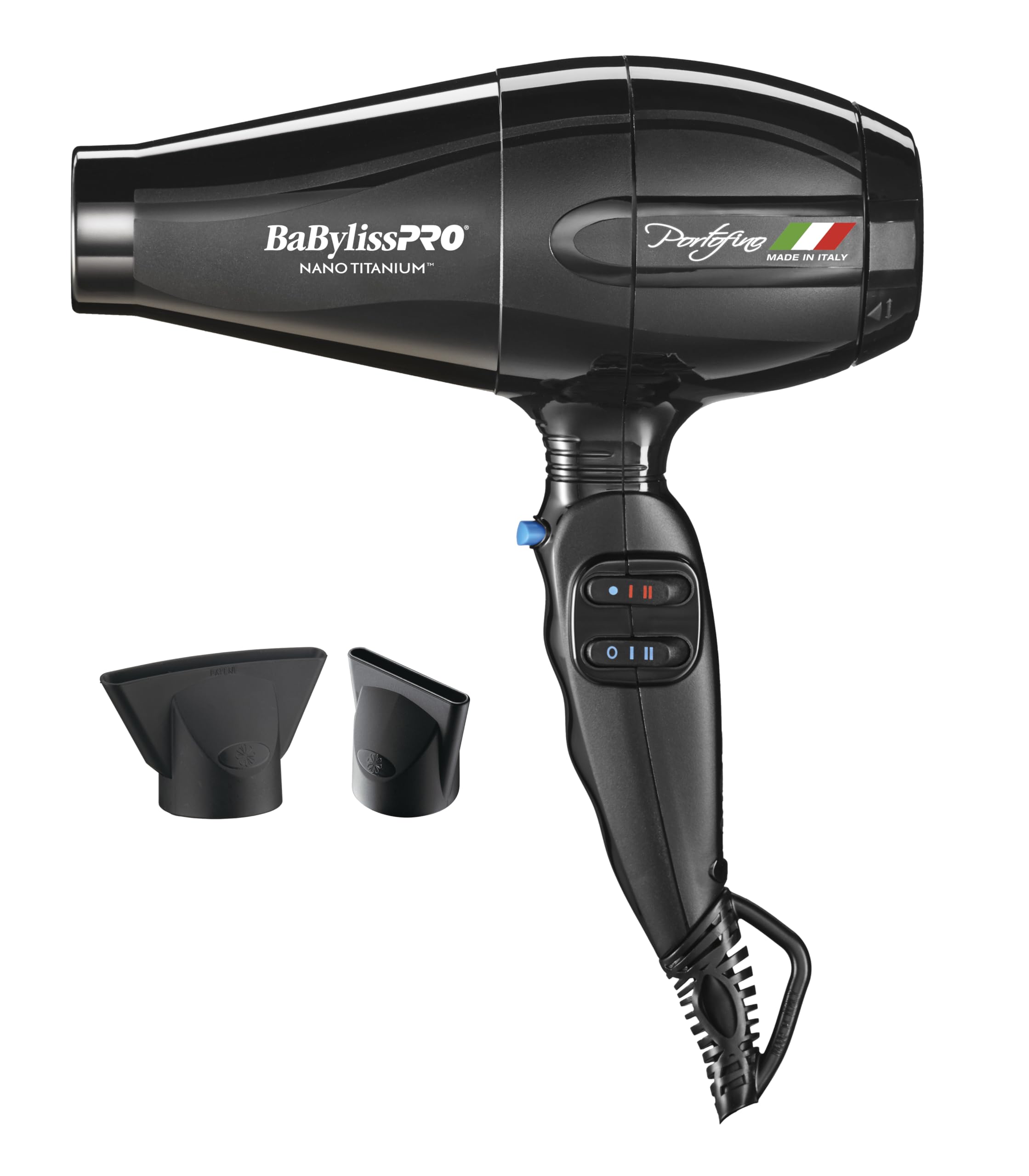 BaBylissPRO Hair Dryer, 2000W Nano Titanium, Black, Model BPOR1, 1 Count