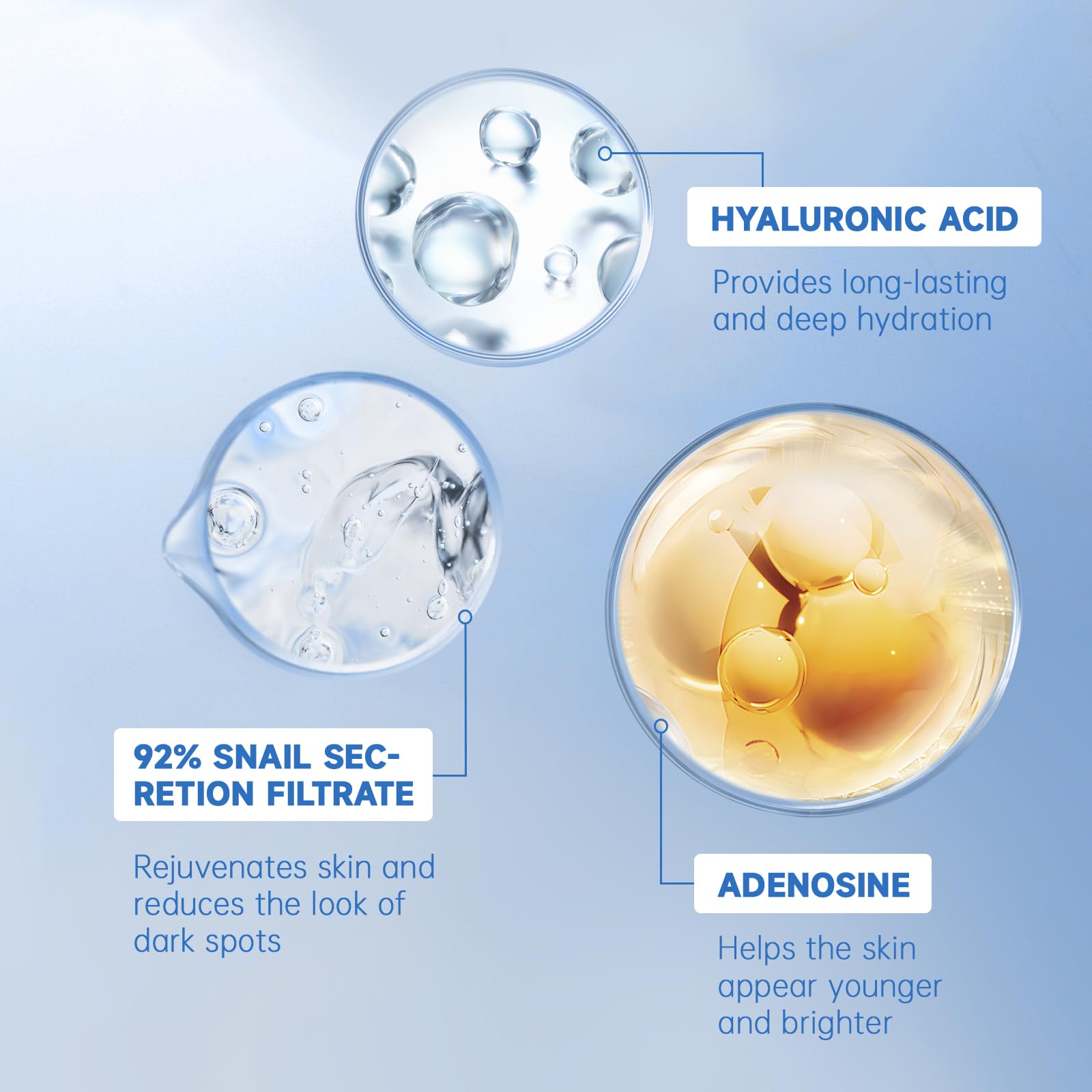 VGO Snail Mucin 92% Moisturizer Daily Face Moisturizer Hydrating Repair Face Gel Cream for Dry & Sensitive Skin, All Skin Types