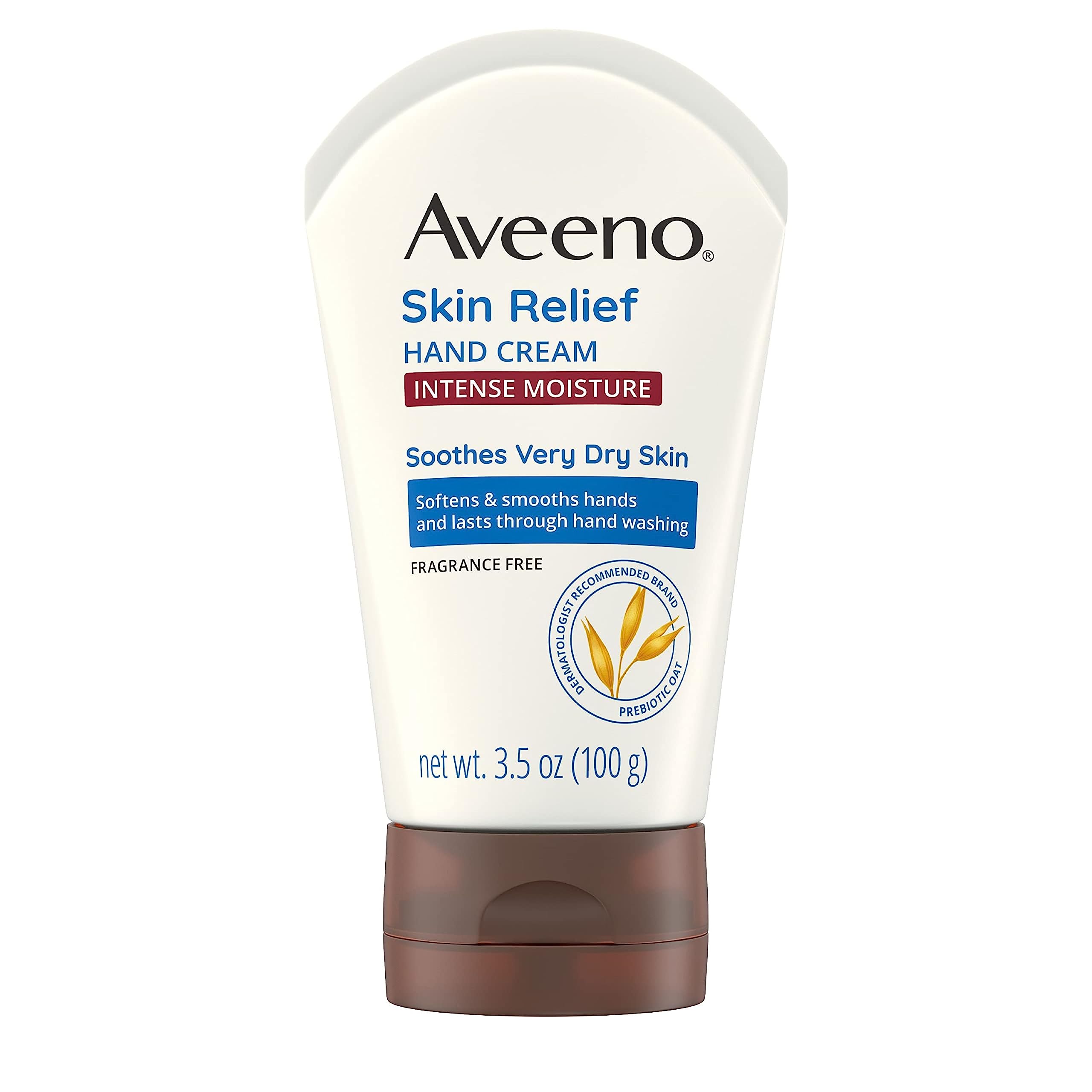 Aveeno Skin Relief Intense Moisture Hand Cream with Soothing Prebiotic Oat for Dry Skin, Sensitive Skin Cream Softens & Smooths
