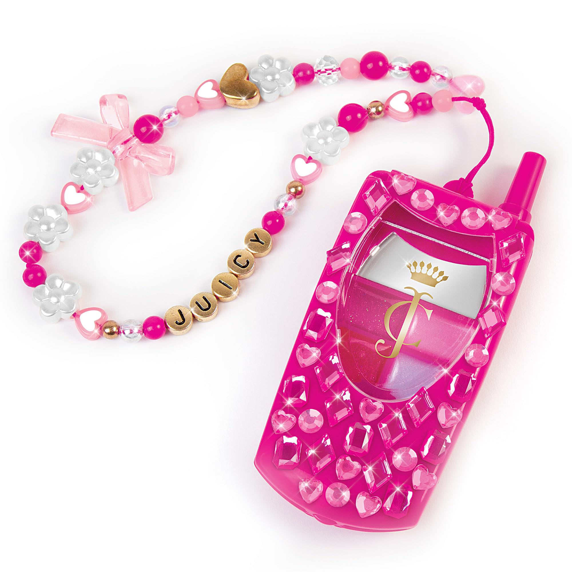 Make It Real Juicy Couture Lip Gloss Dial Up The Style Phone & DIY Lanyard - 7 Strawberry-Scented Lip Gloss Colors, Create Beade