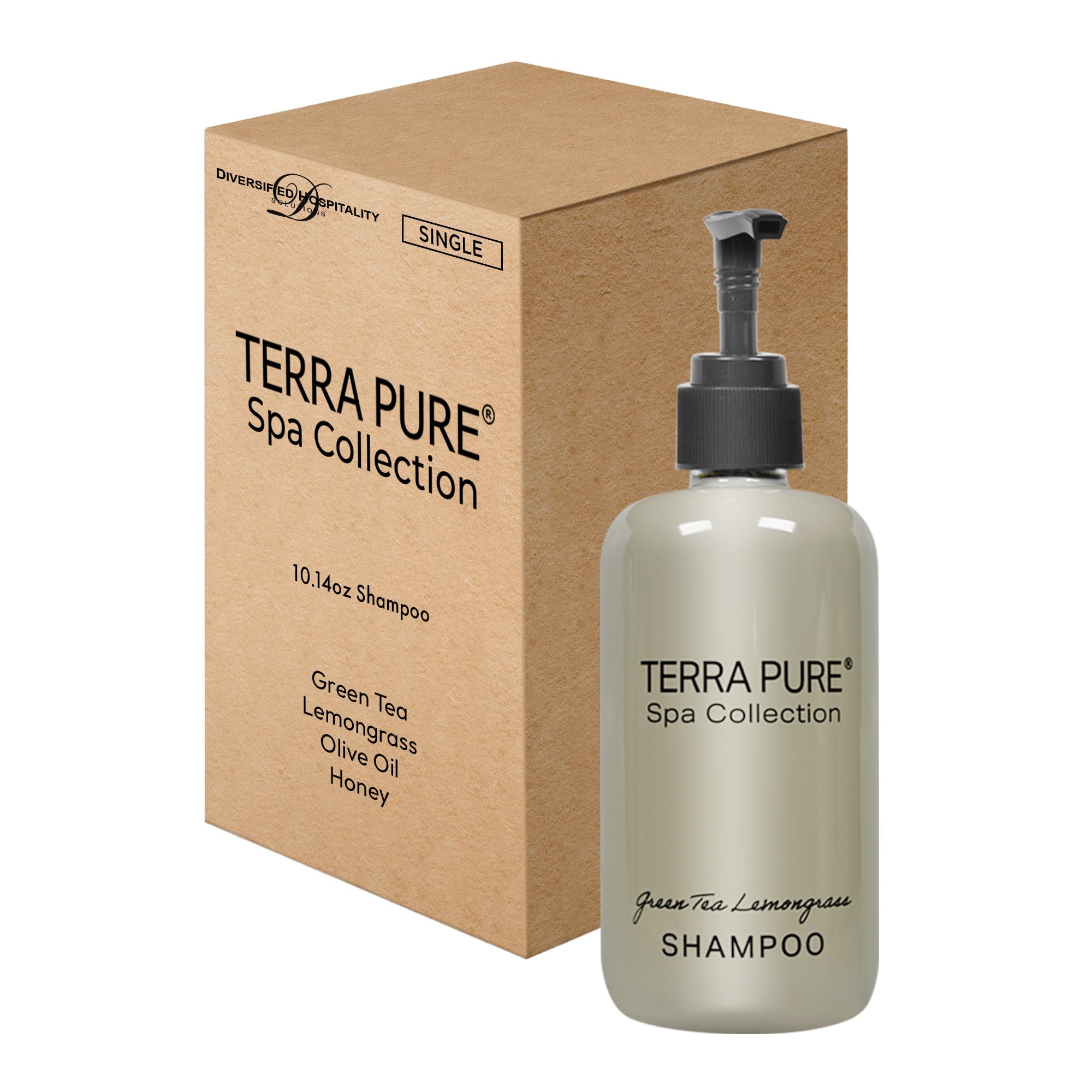 Terra Pure Shampoo | Spa Collection | Hotel Amenities In Pump Bottle | 10.14 Oz. / 300 Ml (Single Bottle)