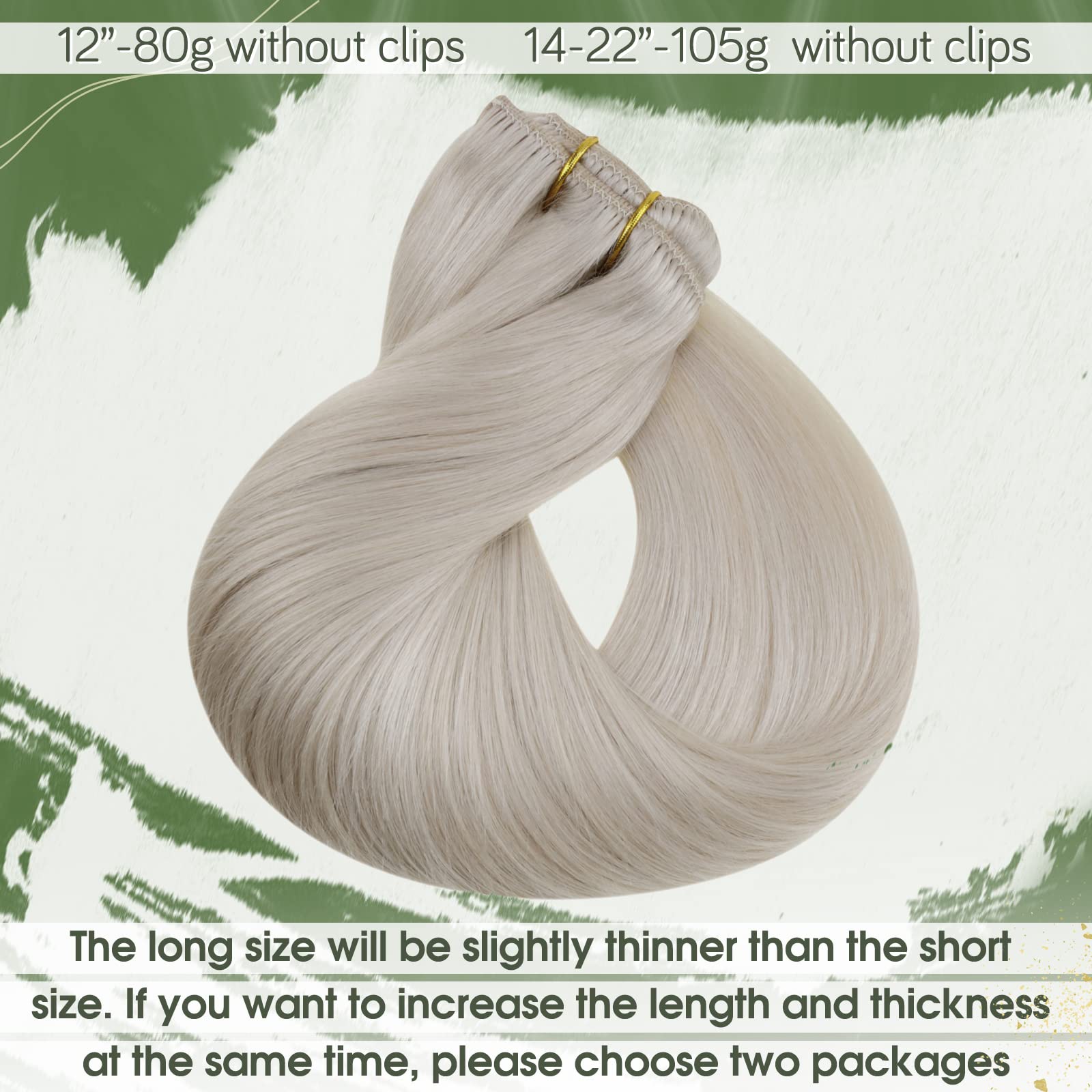 Hetto Blonde Human Hair Clip In Extensions 18 Inch #60 Platinum Blonde Hair Extensions Clip In Human Hair 7Pcs 100G Clip In Hair