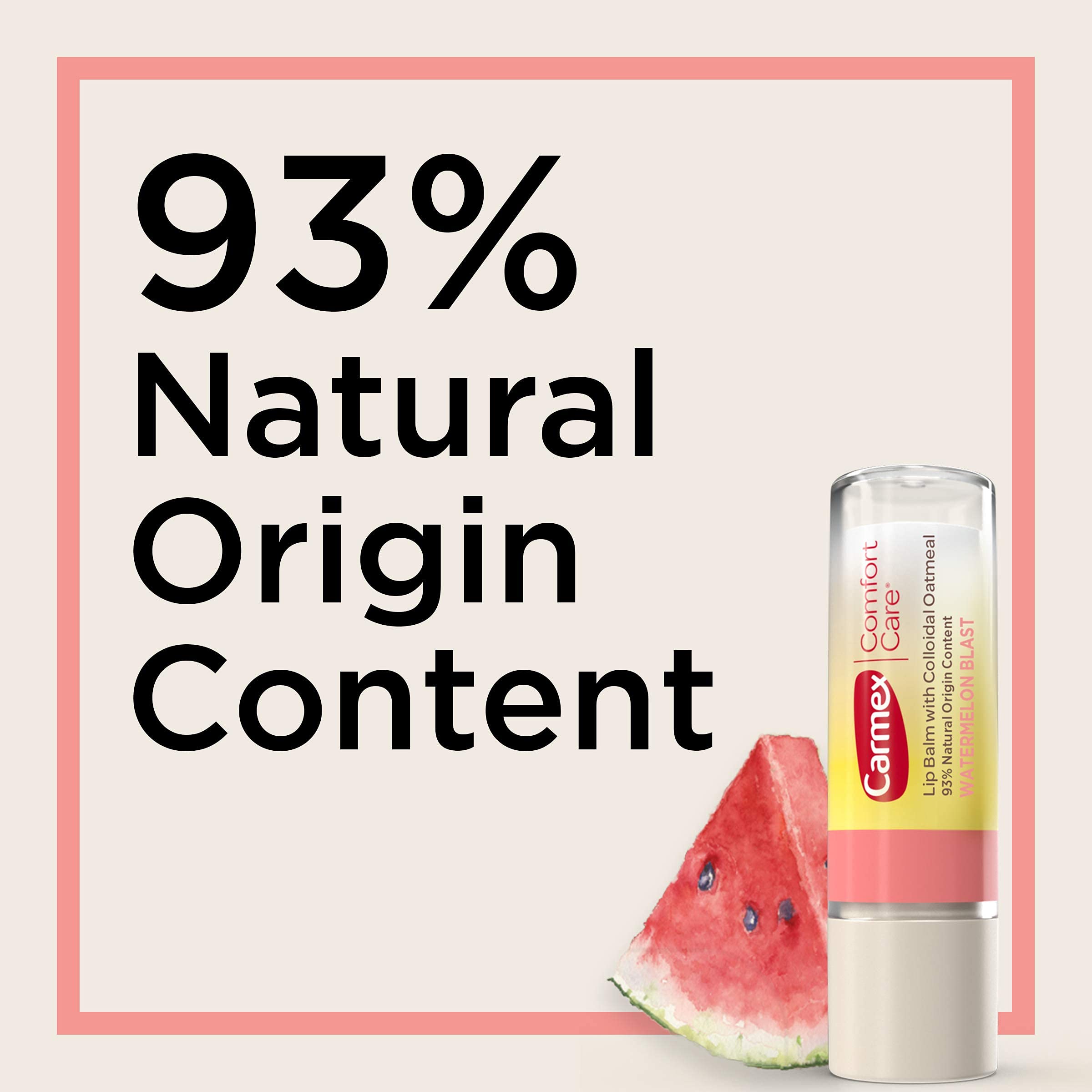 Carmex Comfort Care Lip Balm Stick With Colloidal Oatmeal In Watermelon Blast - 0.15 Oz, 2 Count (Pack Of 3)