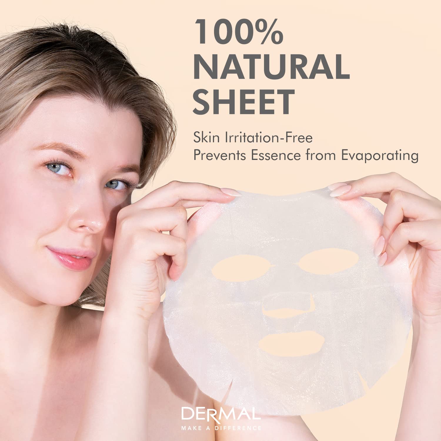 Dermal 12 Combo Pack Collagen Essence Korean Face Mask Best Value Set - Hydrating & Soothing Facial Mask With Panthenol - Hypoal