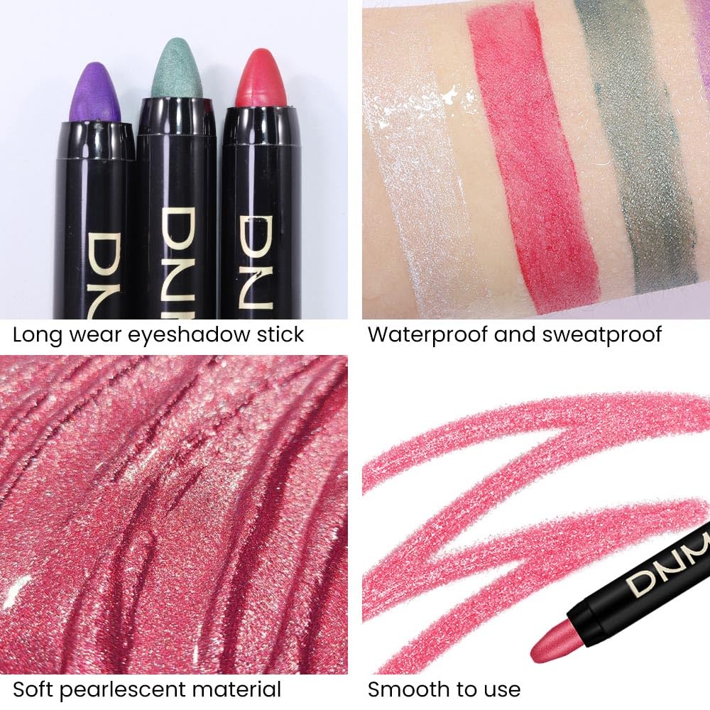 Kaely 2Pcs Cream Eyeshadow Sticks Set For Eyes Waterproof,Red Shimmer Eye Shadow Stick Pencil Pen Bulk Sombras En Crema Para Ojo