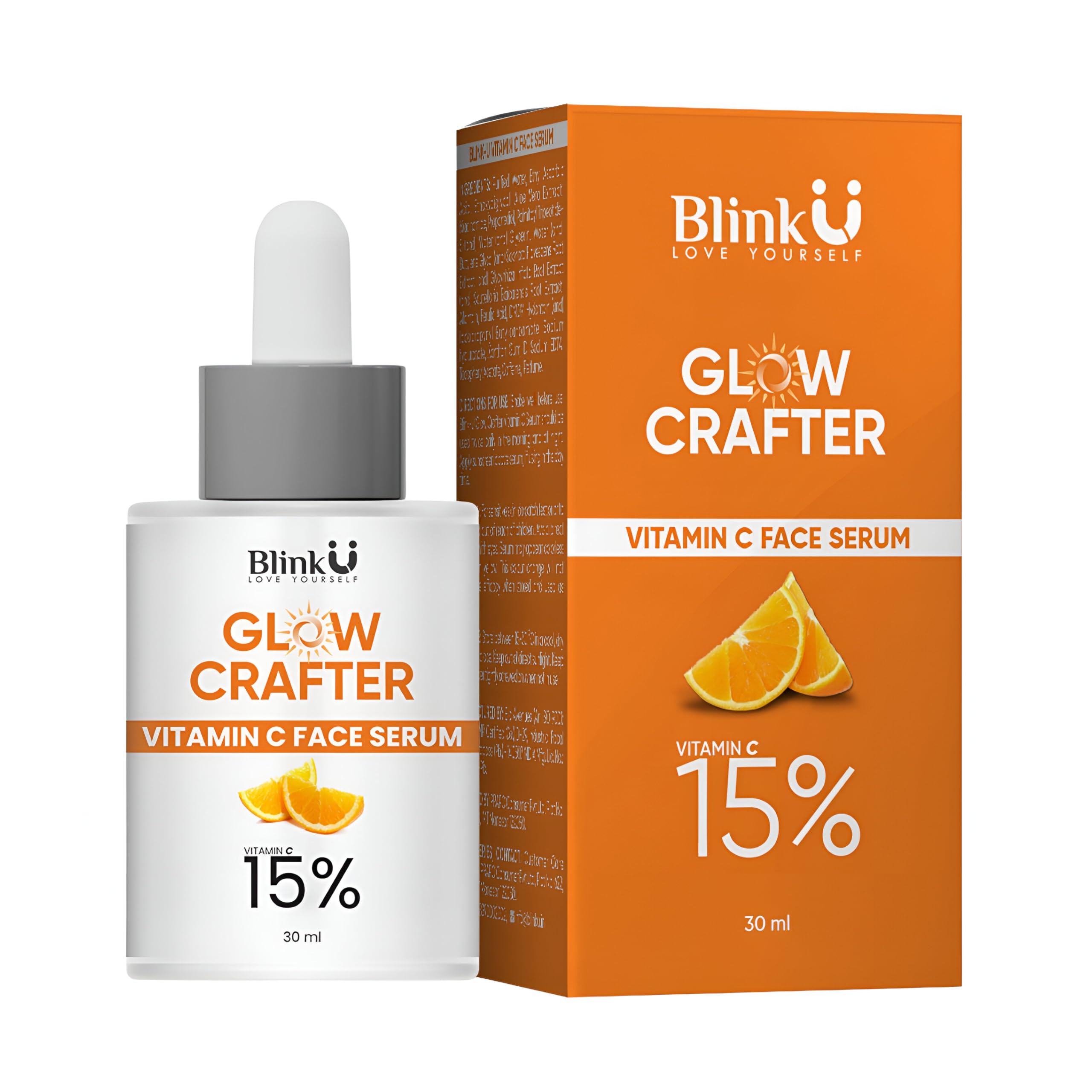 Blinku Glow Crafter 15% Vitamin C Face Serum For Glowing Skin, Brightening Dark Spots & Uneven Tone, Hydrating & Soothing For Al