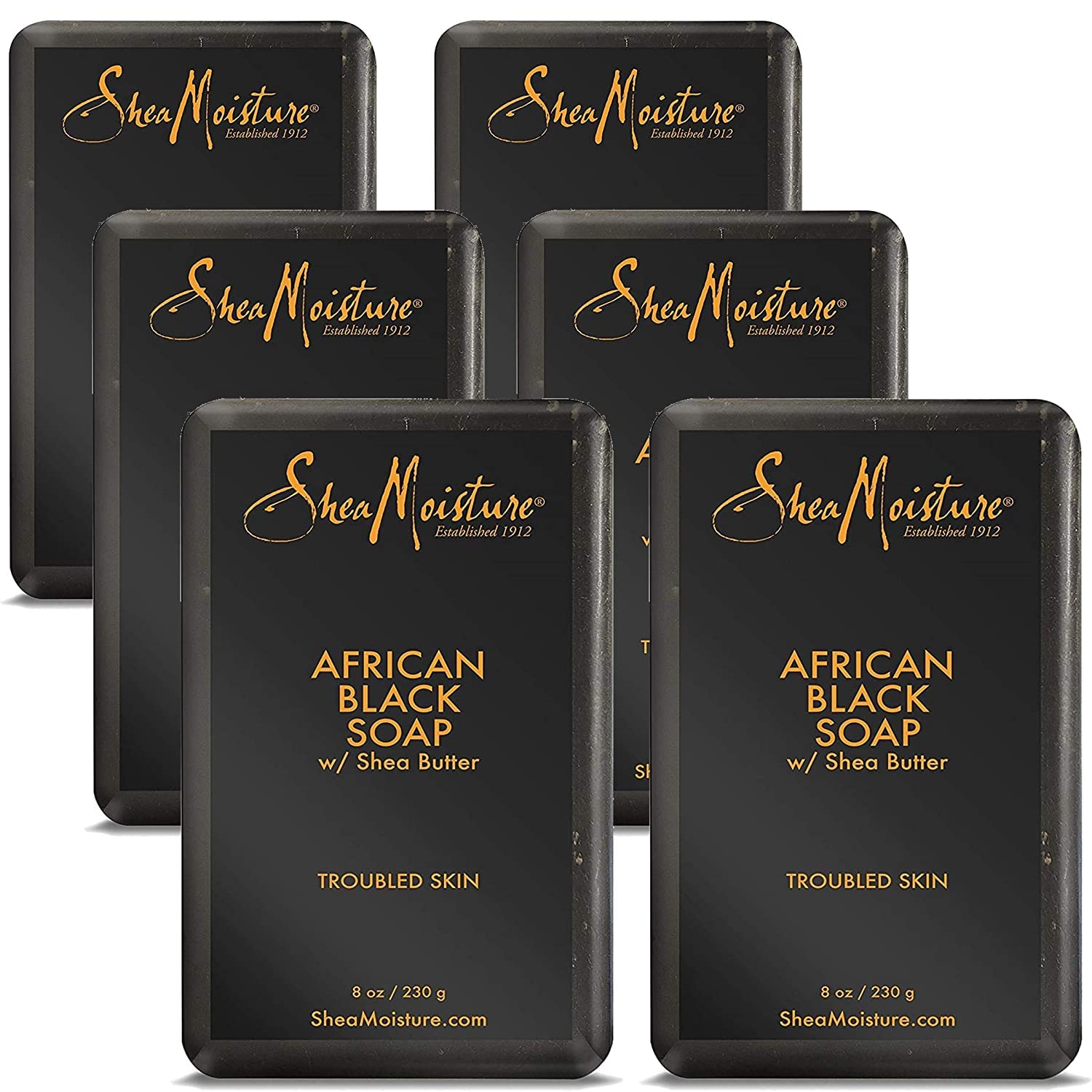 Sheamoisture Bar Soap African Black Soap For Troubled Skin Cleanser With Shea Butter 8 Oz