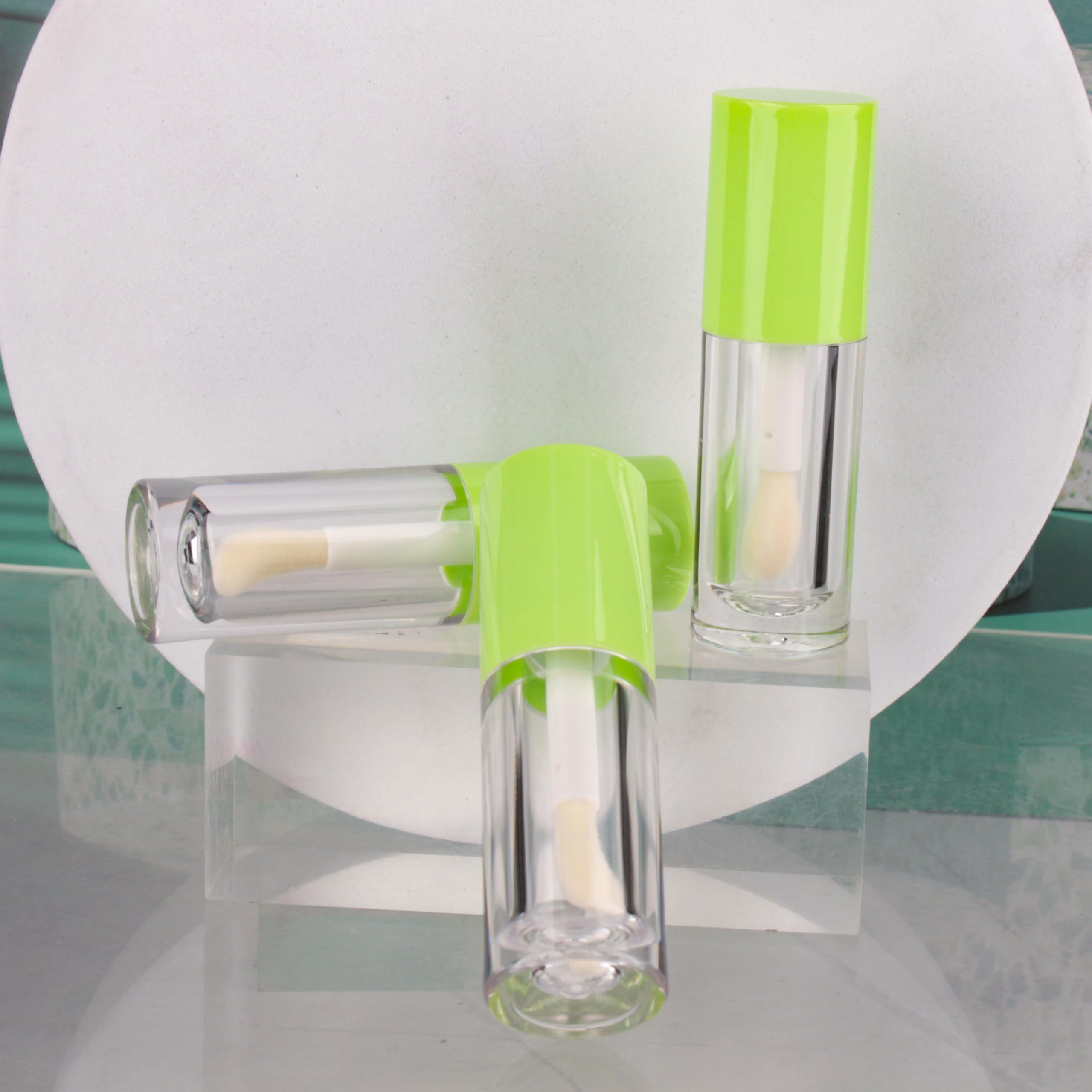 COSIDEA 14pcs Empty Green 6ml big doe foot wand lip gloss tubes Round Chunky lipgloss tubes containers wholesale with thick larg