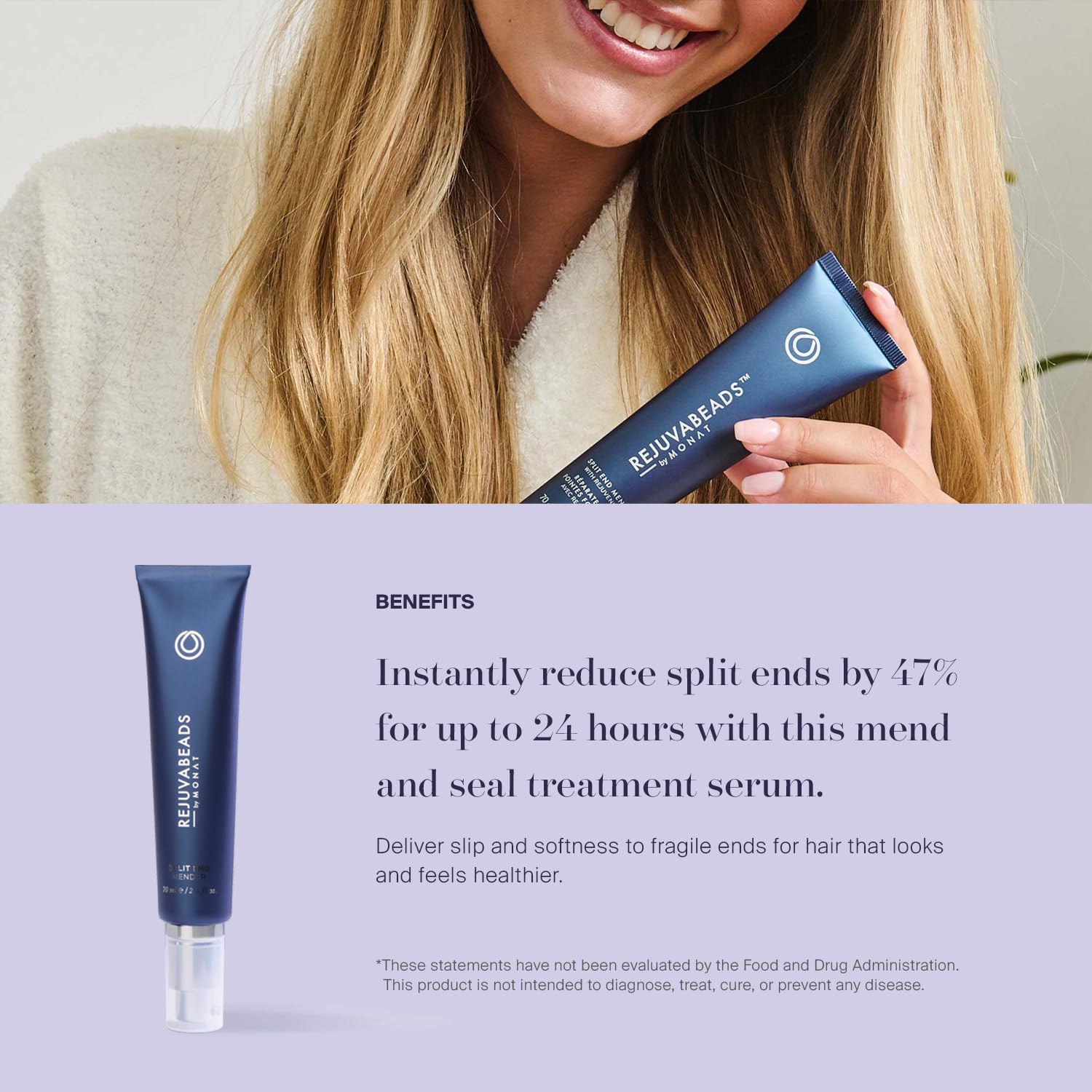 MONAT Rejuvabeads Infused w/Rejuveniqe - A Revolutionary Leave-in Split End Mender. Lightweight Serum Instantly Repairs Split En