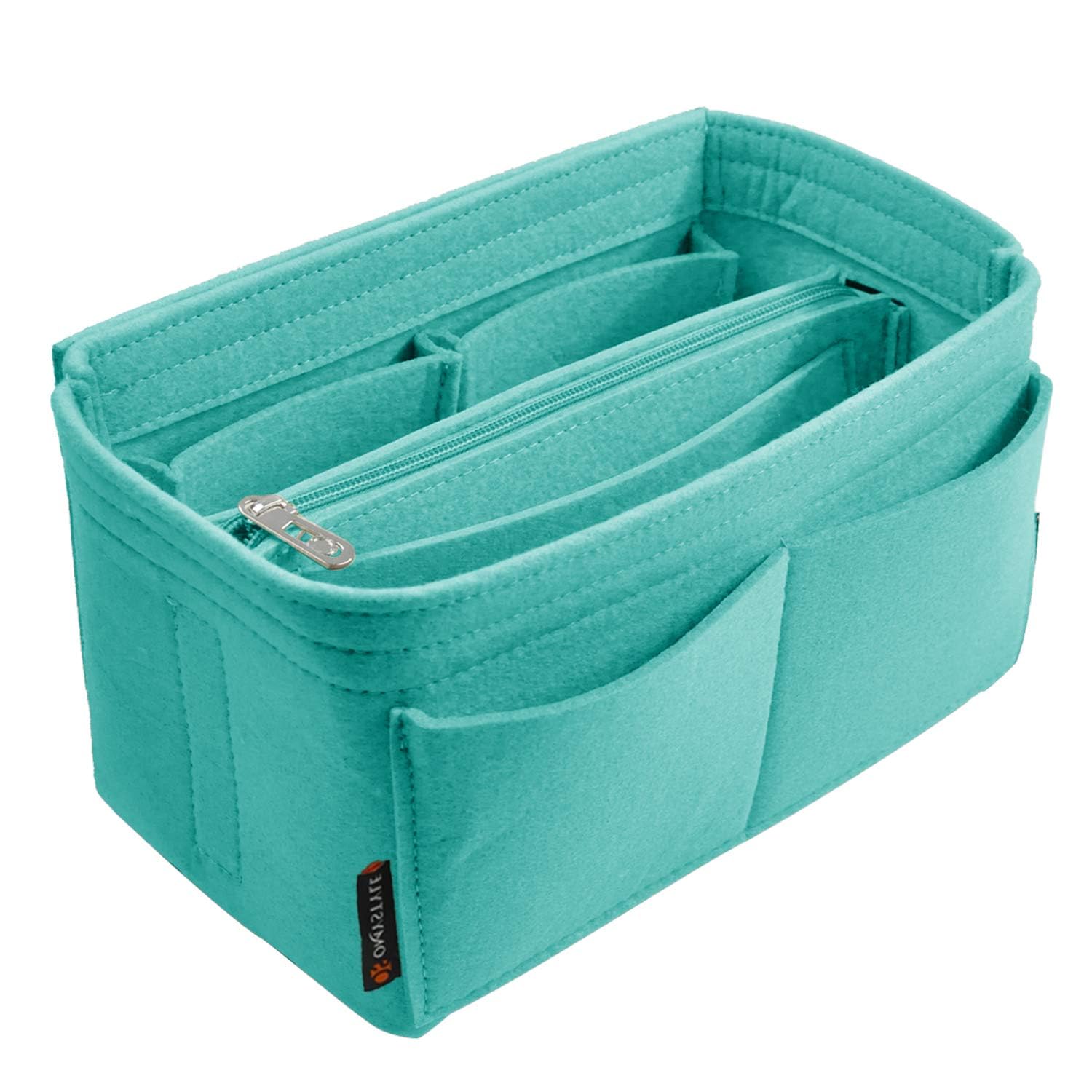 OMYSTYLE Cyan Purse Organizer Insert for Handbags, Felt Bag Organizer for Tote & Purse, Tote Bag Organizer Insert with 5 Sizes, 