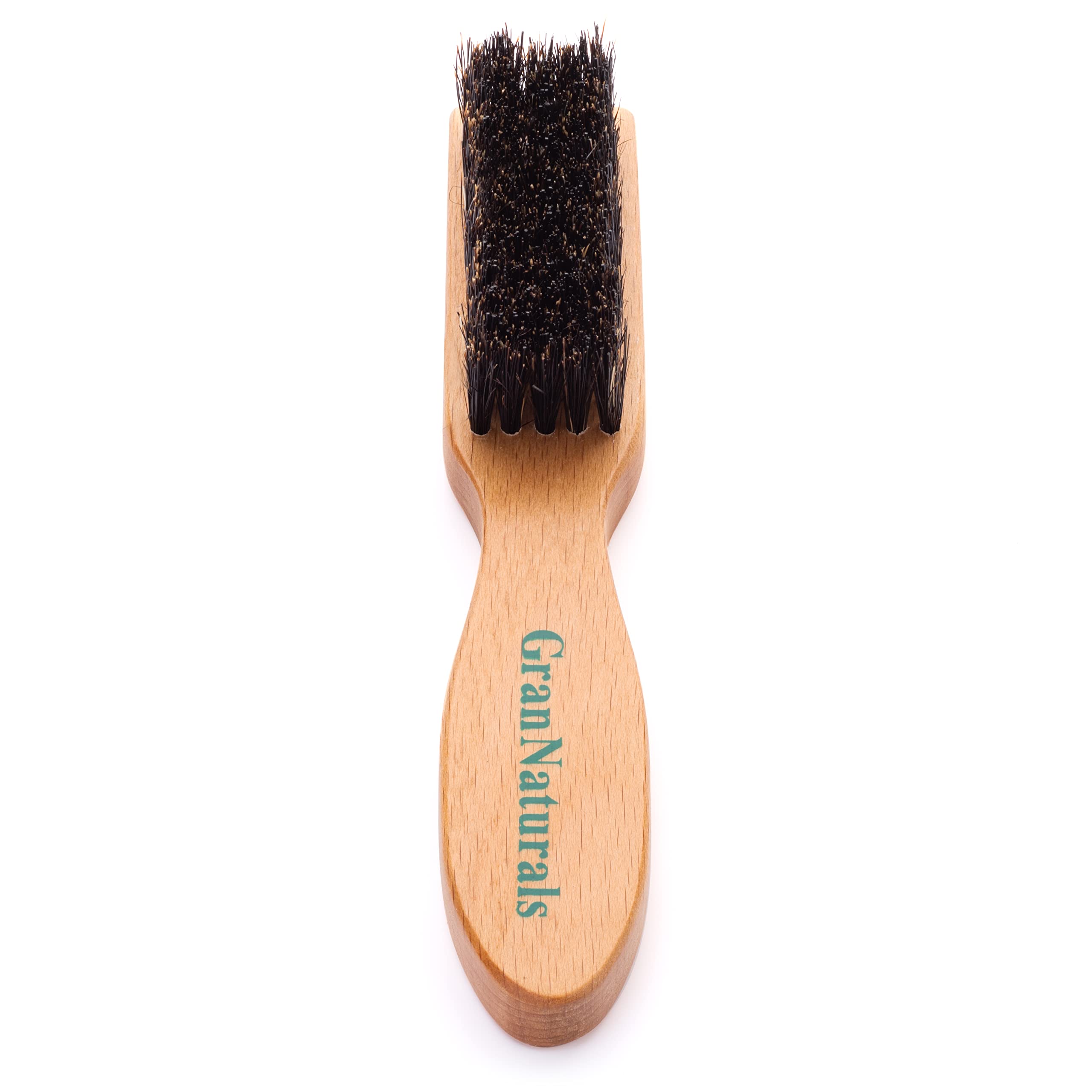 GranNaturals Barber Brush for Fades and Clipper Brush Cleaning - Boar Bristle Salon & Barber Accessory for Fades, Cut Hair, Blad