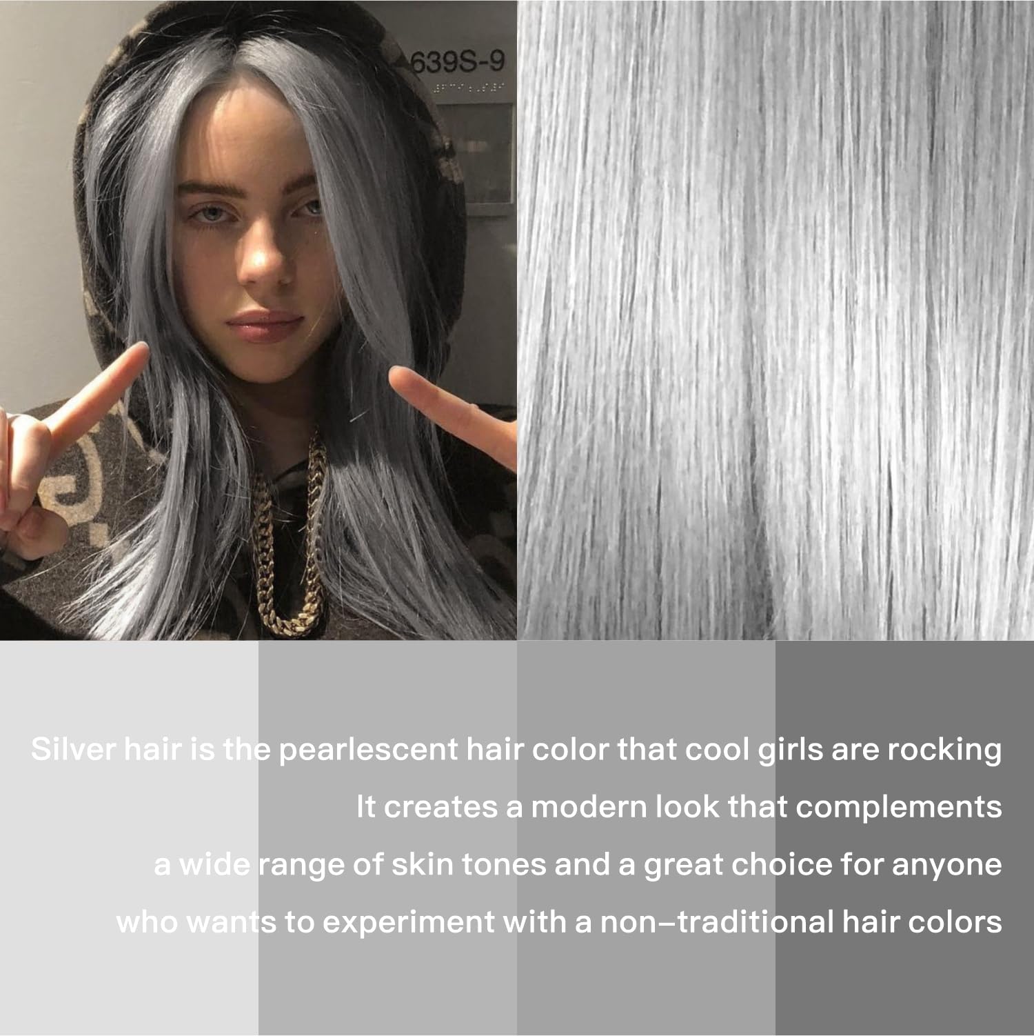 Brownbomb Grey Wig Long Silver Lace Front Wig Pre Plucked Small Knots Ready To Wear, Silver Gray Synthetic Hair Wigs For Women 2