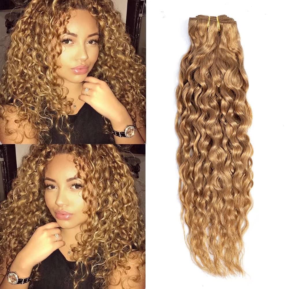 Feel Me Brazilian Water Wave Bundles Color 27 Honey Blonde Brazilian Human Hair Bundles 100% Unprocessed Hair Extension Bundles