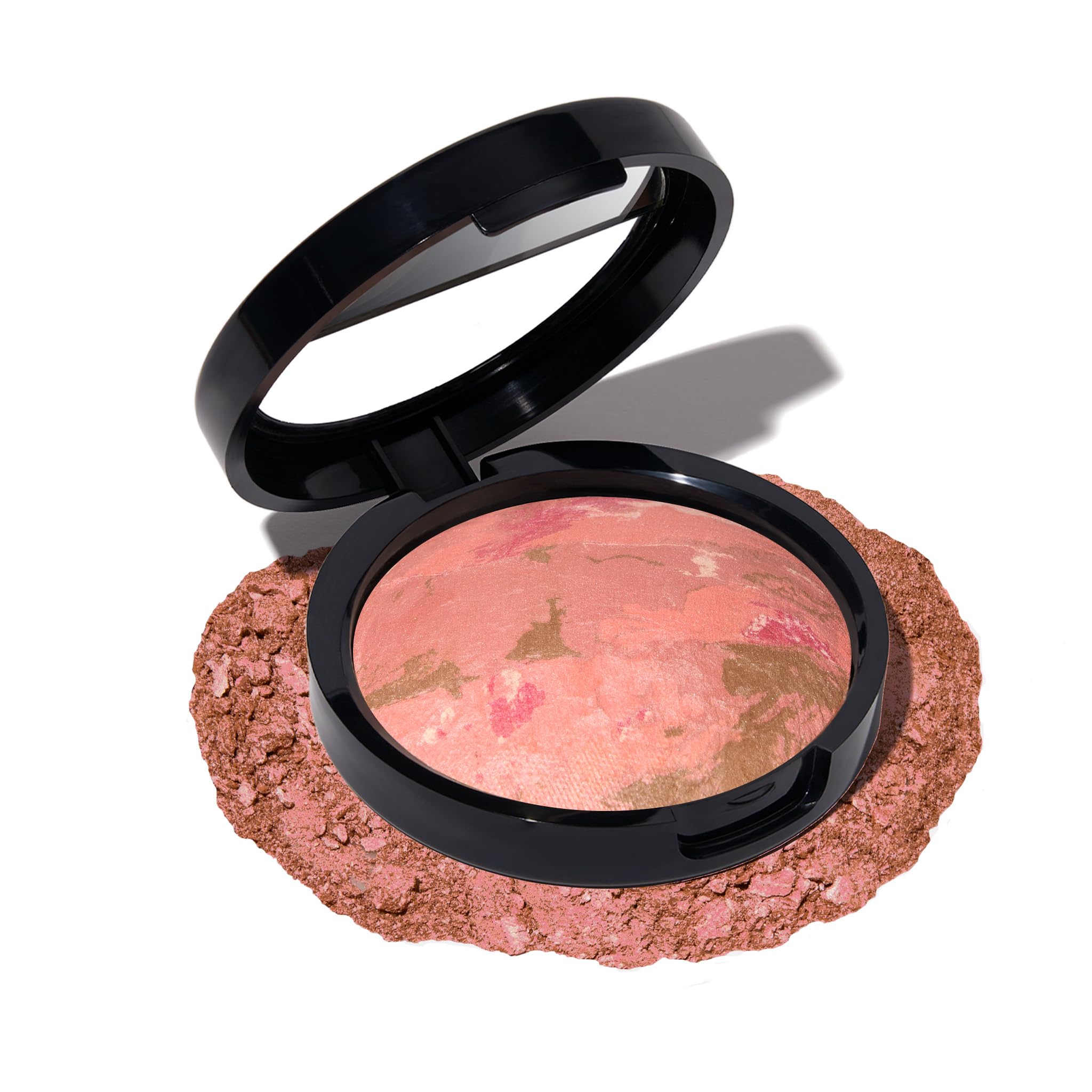 LAURA GELLER NEW YORK Baked Blush-n-Bronze Marbleized 2-in-1 Sculpting Bronzer Blush - Berry Bronze - Contour Face with a Radian