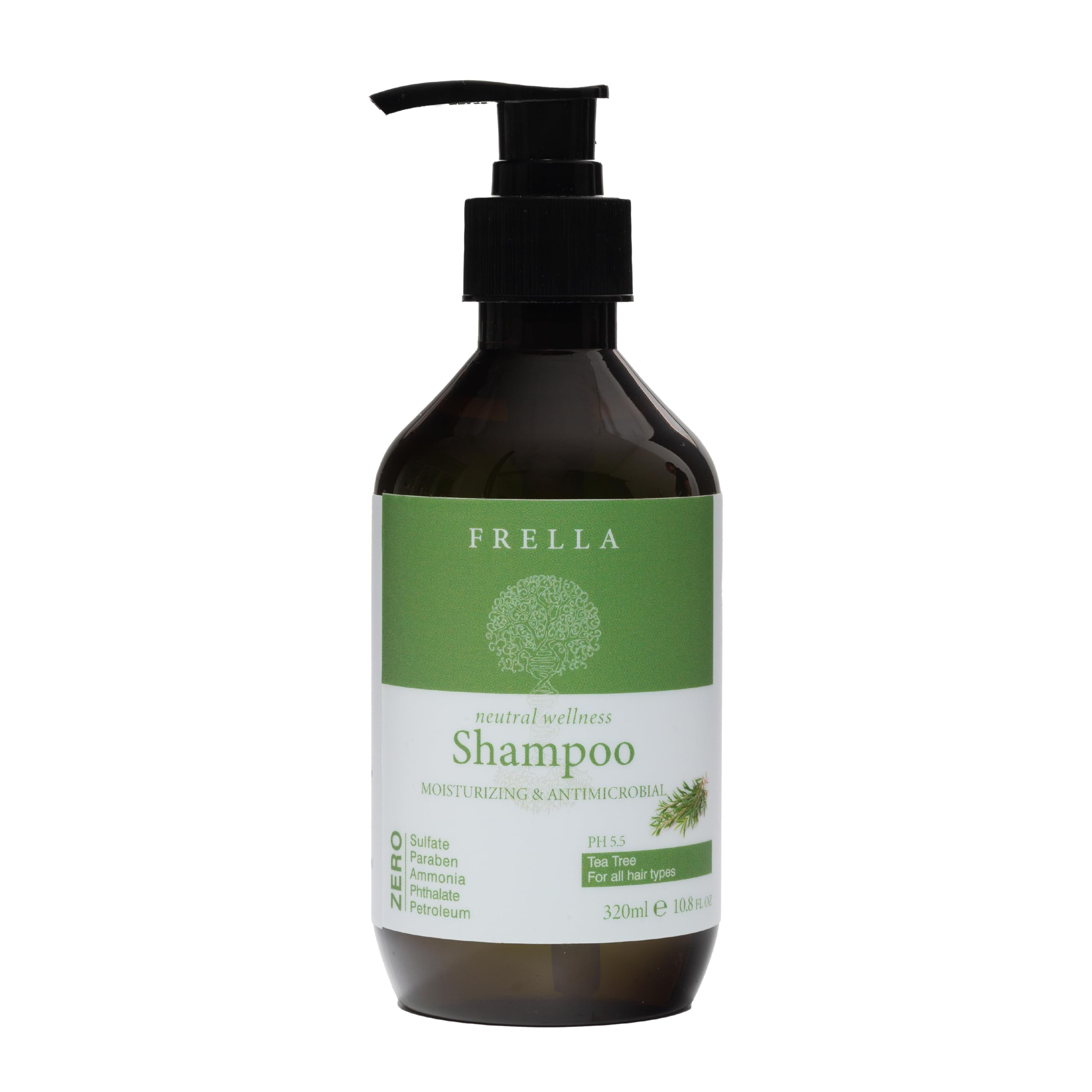 Frella Tea Tree Shampoo, 10.8 fl oz  Refreshing Scalp Care, Deep Cleansing Botanical Hair Shampoo for Men & Women, Daily Use