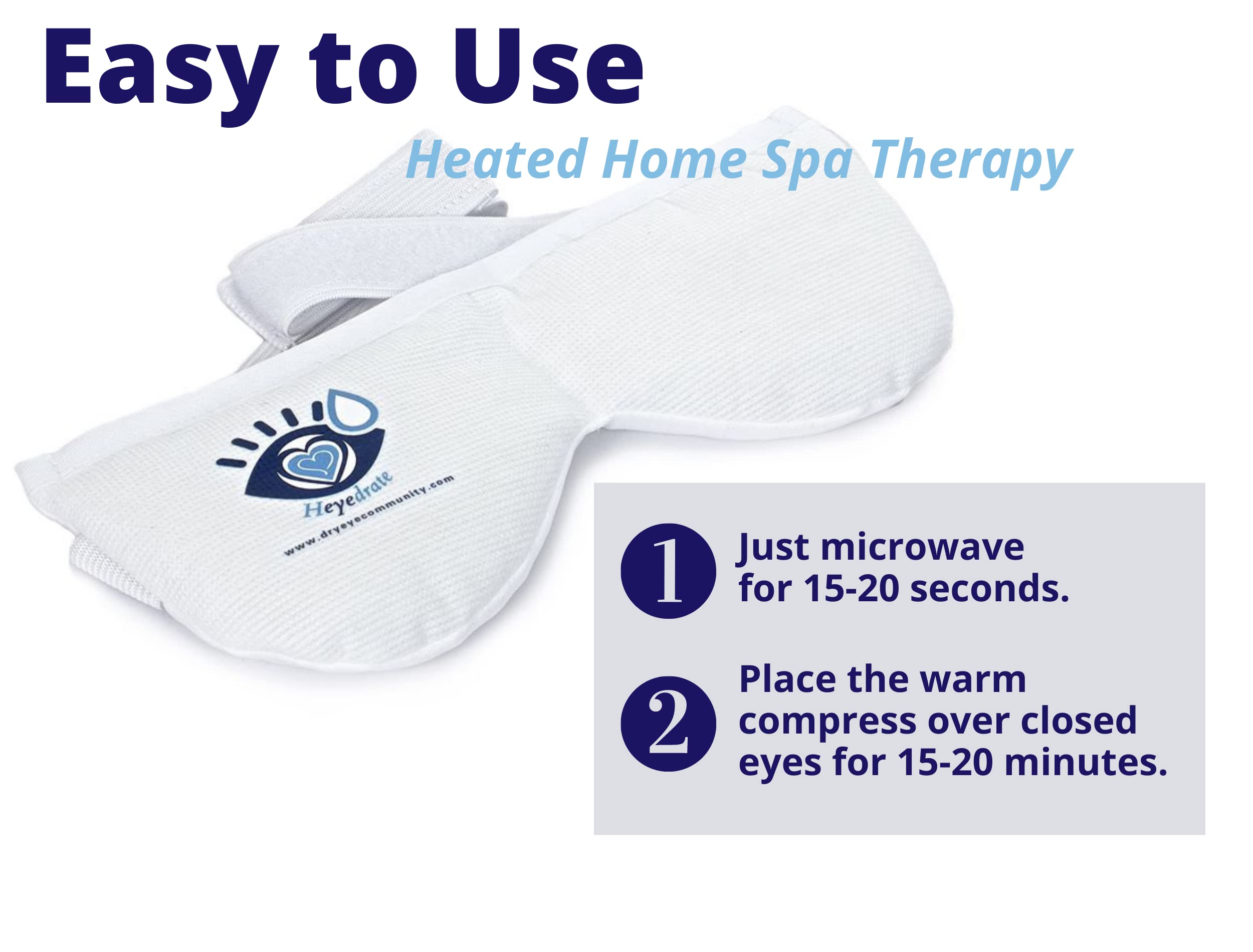 Heyedrate Heated Eye Mask - Soothing Warm Compress for Temporary Relief of Irritated Eyes, Dryness, Crusty Eyelids, Eyelid Bumps