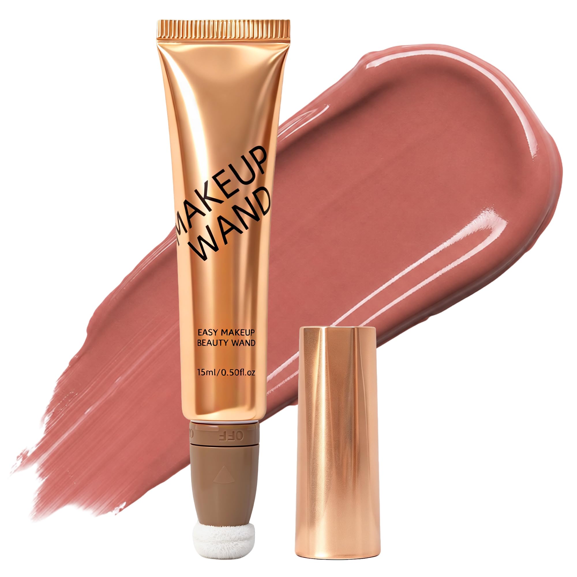 Liquid Blush for Cheeks, Weightless Blush Liquid Wand with Natural Glow Finish, Long Lasting Face Blushes with Cushion Applicato