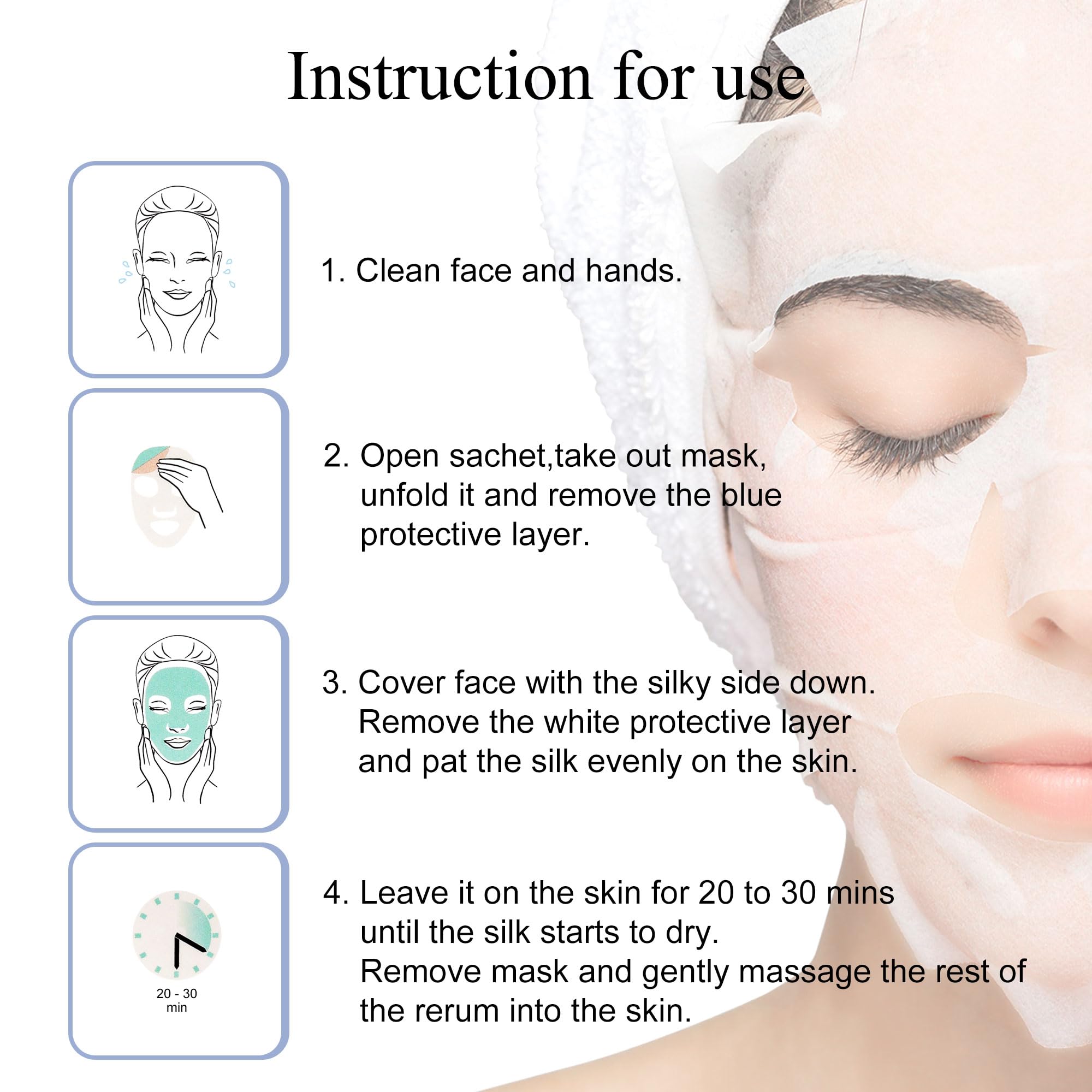 Dermaroller, Silk Face Masks Intensive Hyaluronic Acid Moisturizer with Matriyxl 3000 Tocopherol Boost collagen Hydrate Dry Skin