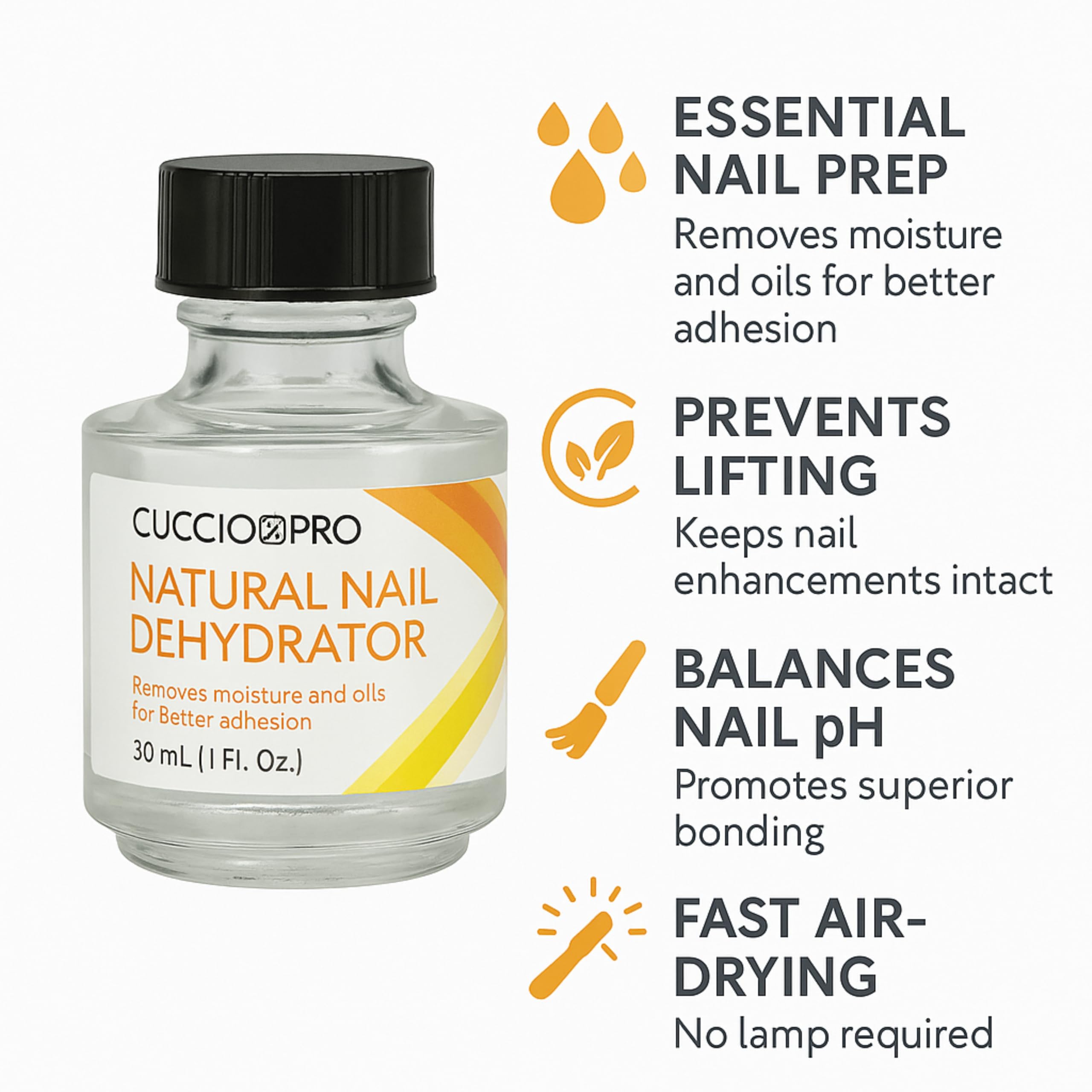 Cuccio Pro Natural Nail Dehydrator 1 oz (30 milliliter) Nail Prep for Acrylic Gel and Dip Powder Applications pH Balancing Moist