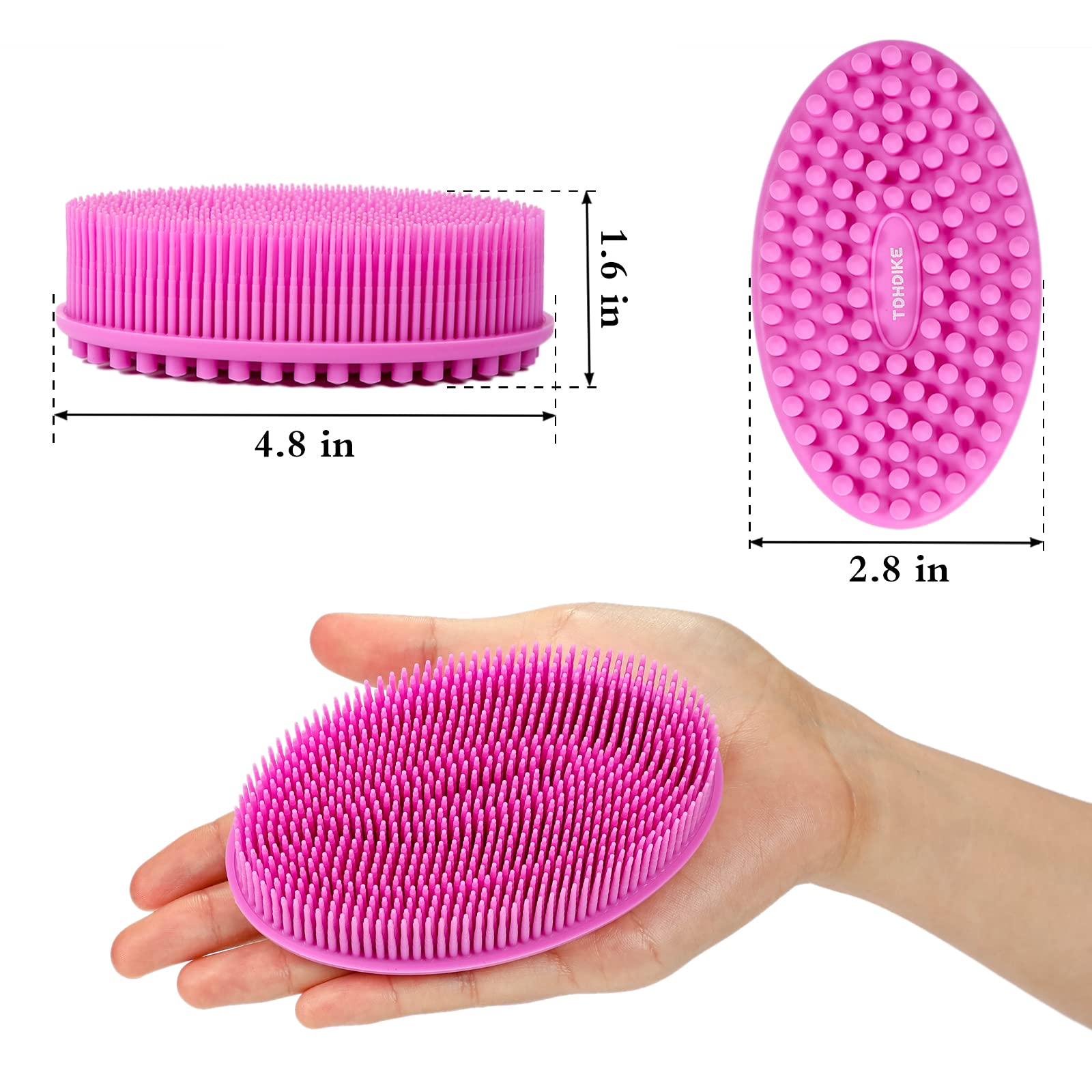 Tdhdike Silicone Body Scrubber Loofah - Set Of 3 Soft Exfoliating Body Bath Shower Scrubber Loofah Brush For Sensitive Kids Wome