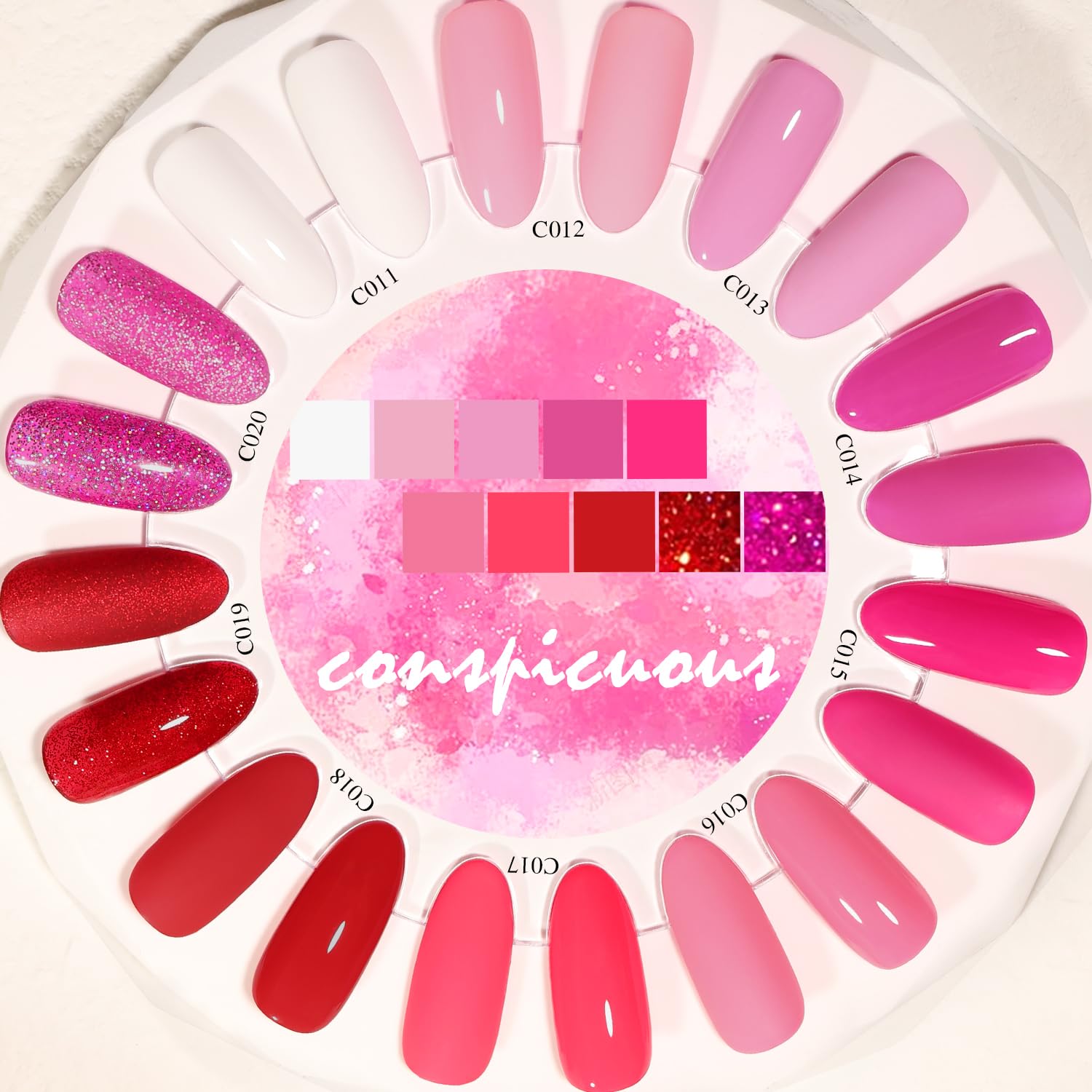 Shoyum Pink Gel Nail Polish Set, Light/Hot Pink Cherry Blossom Strawberry All Seasons Soak Off Long Lasting Romantic 10 Colors S