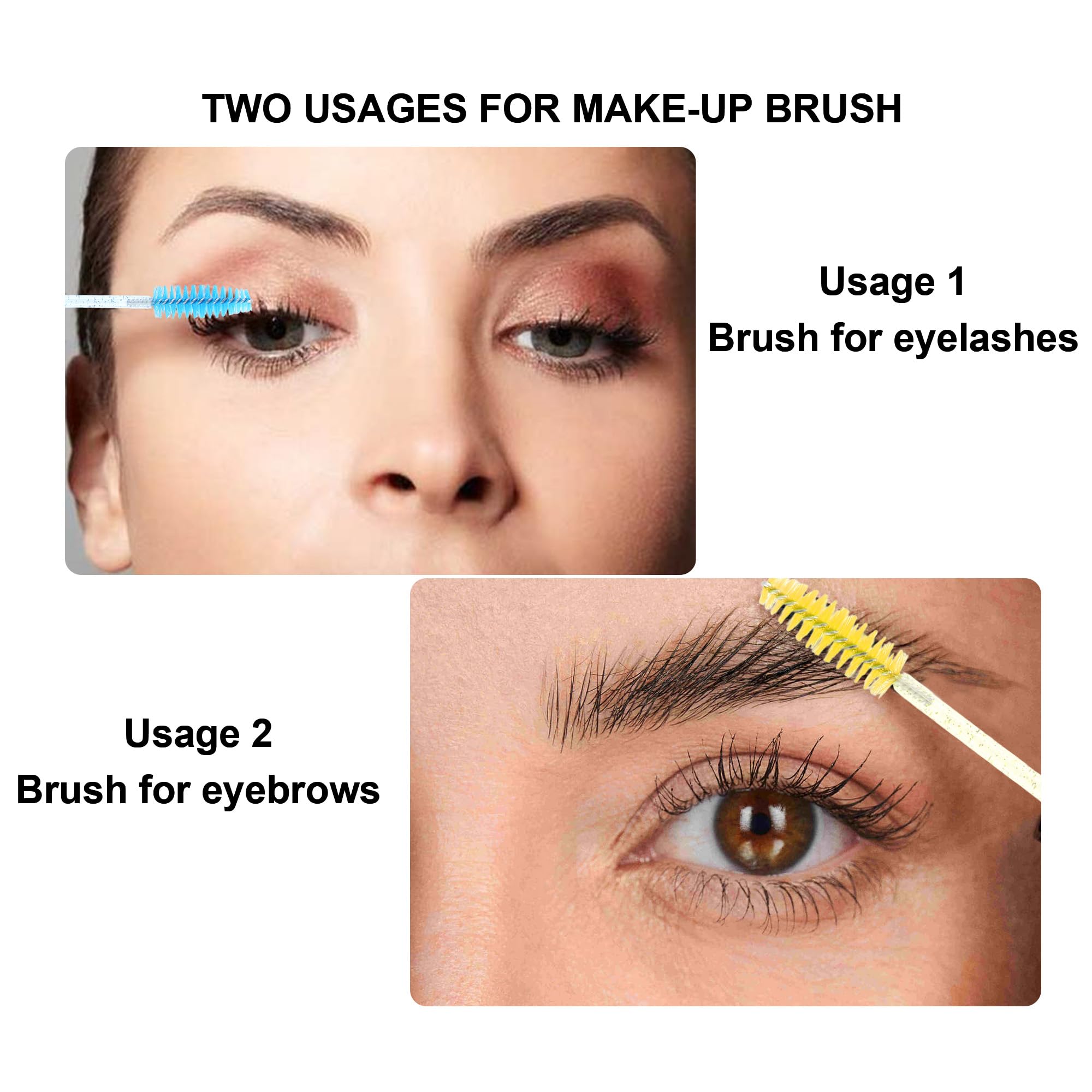COCIDE 500Pcs Colorful Eyebrow Brush Eyelash Comb Lash Brushes Disposable Mascara Wands Lash Spoolies for Eyelash Extensions Sup