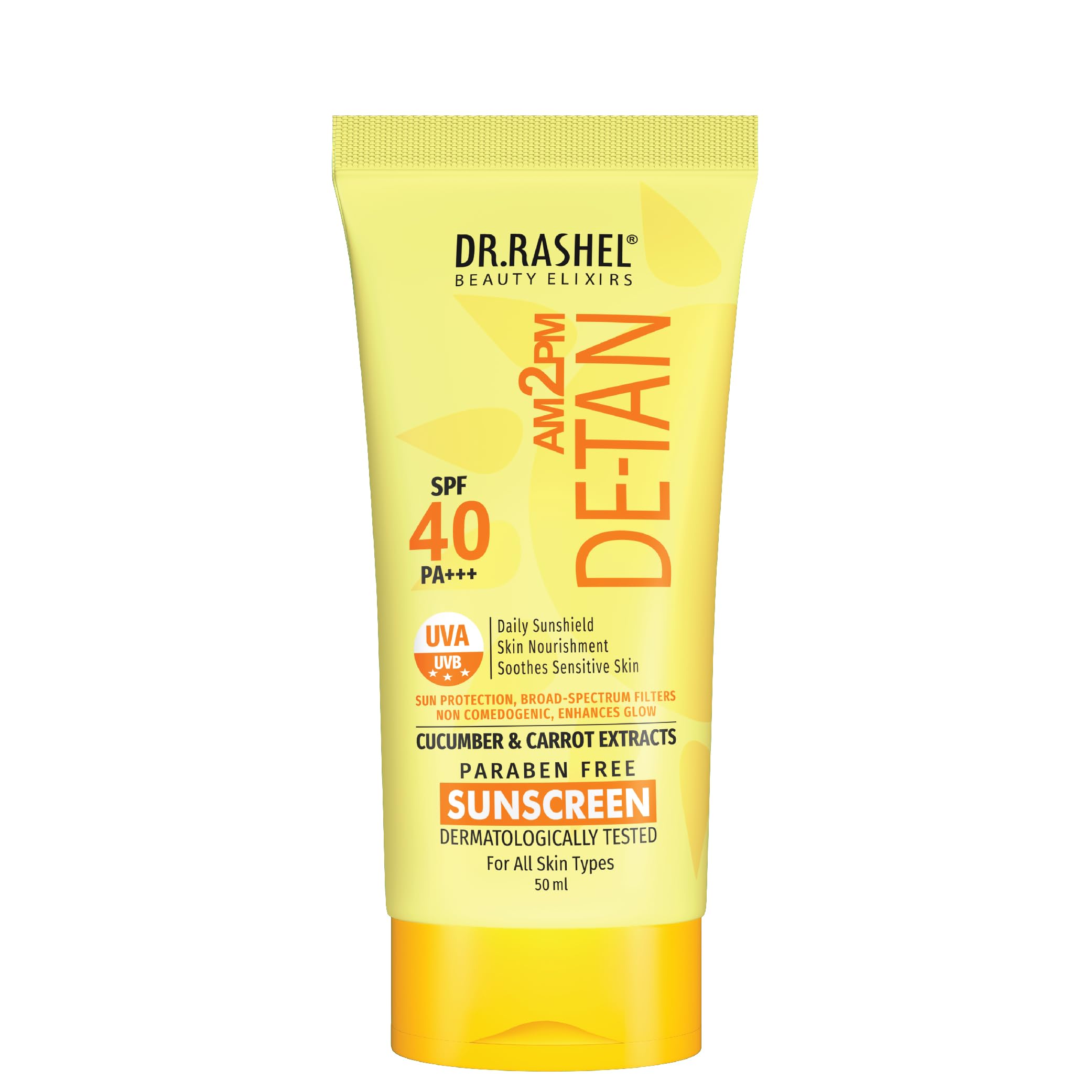 Dr.Rashel DETAN SUNSCREEN SPF 40 PA+++ WITH CUCUMBER & CARROT EXTRACTS (50 ML)