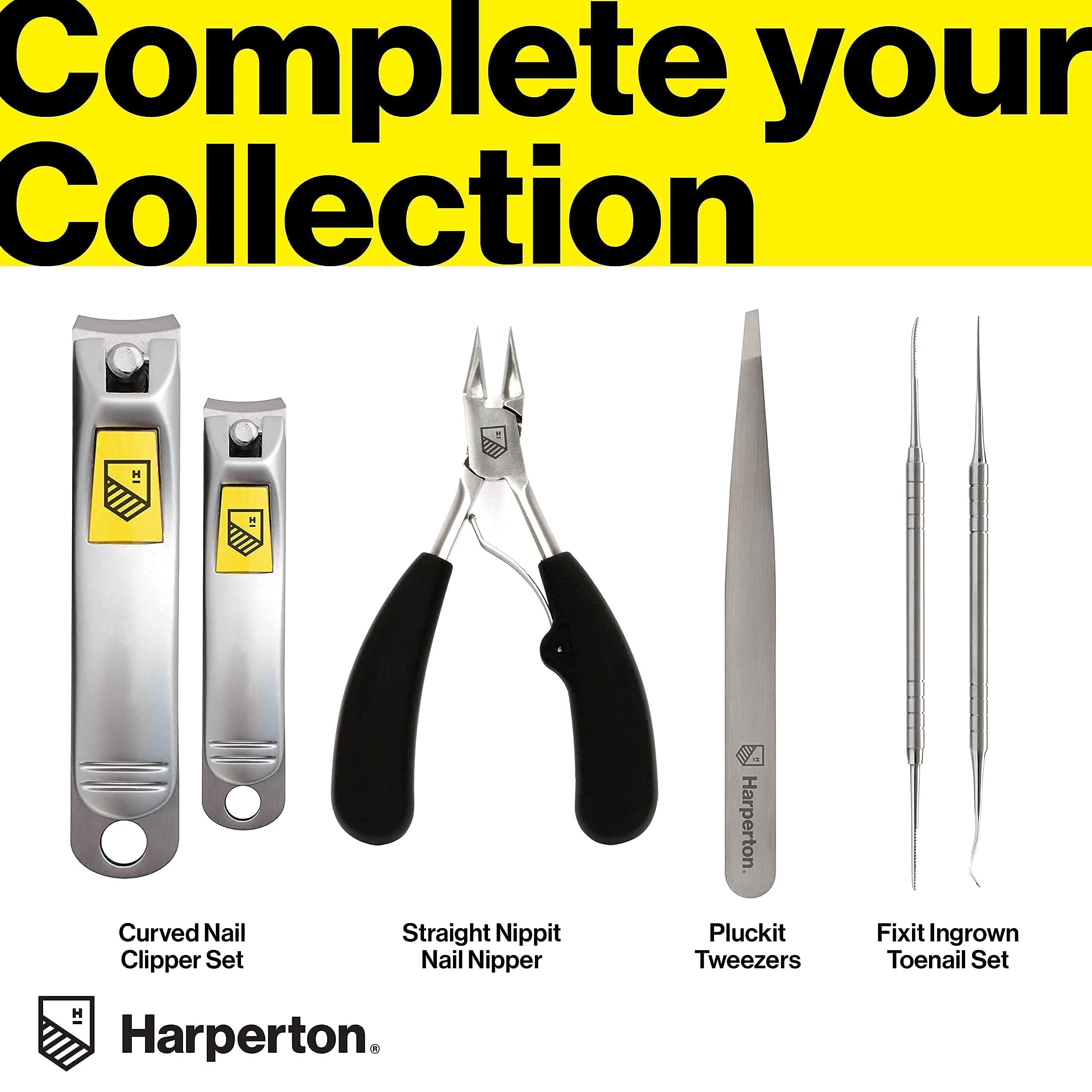 Harperton Nail Clippers Set - Ultra Sharp Stainless Steel Fingernail & Toenail Clippers, 2 Piece Set, Silver, Model HAR-003