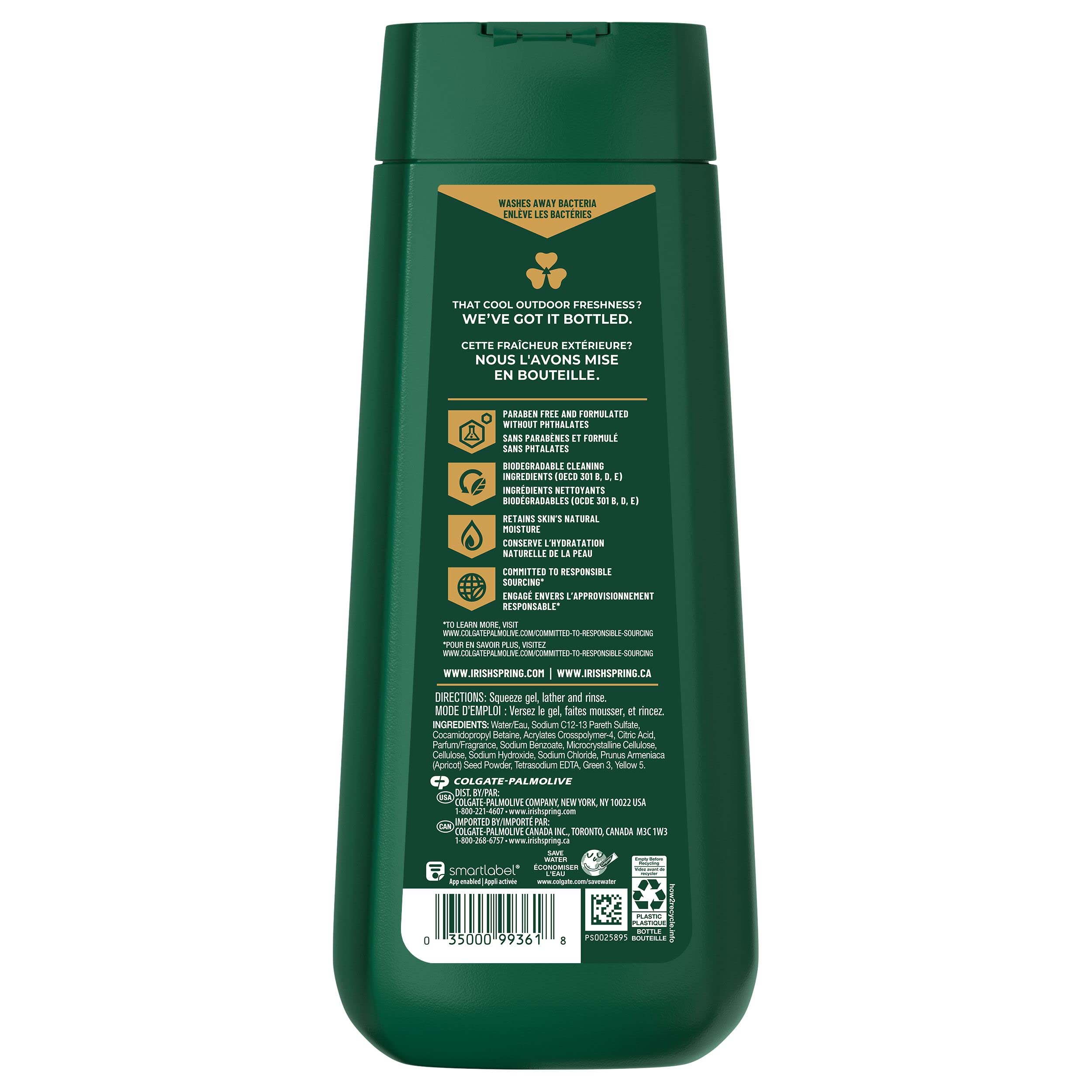 Irish Spring Active Scrub Body Wash for Men, 20 Oz