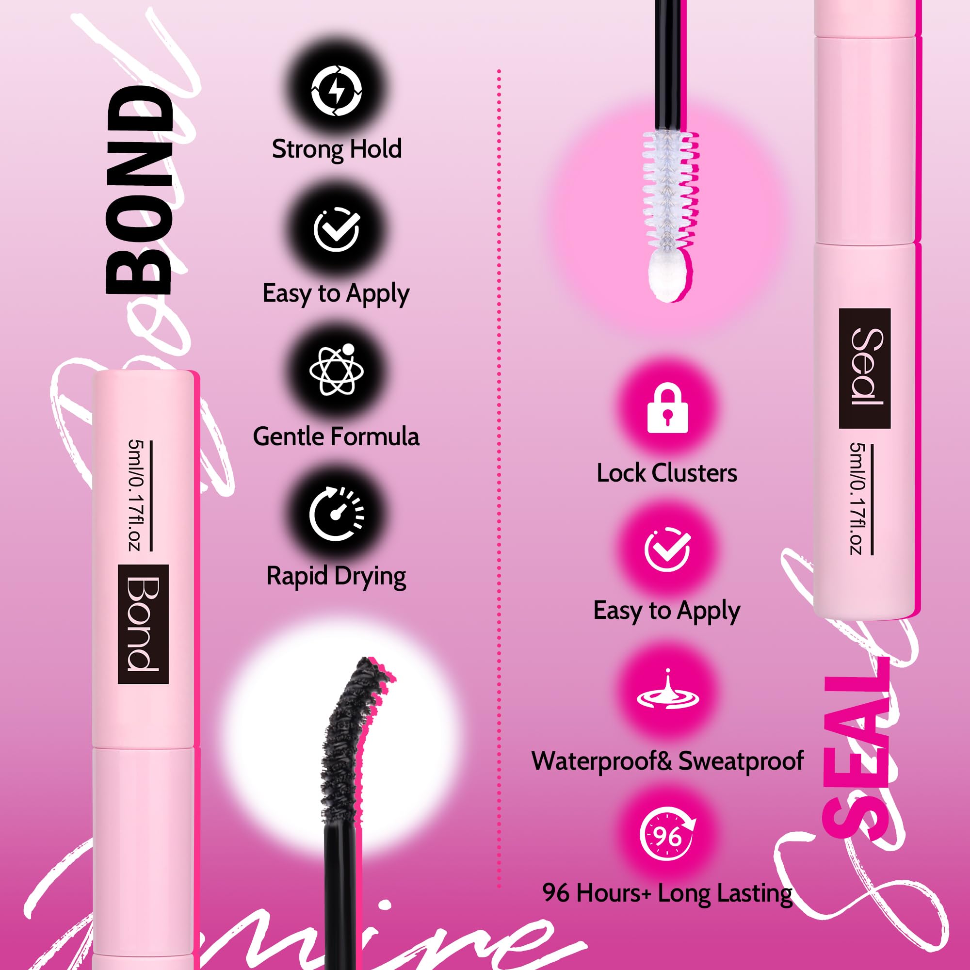 Jimire Lash Clusters Kit Manga Cluster Lashes Natural Look Wispy Diy Lash Extension Kit With Lash Bond And Seal Waterproof 110Pc