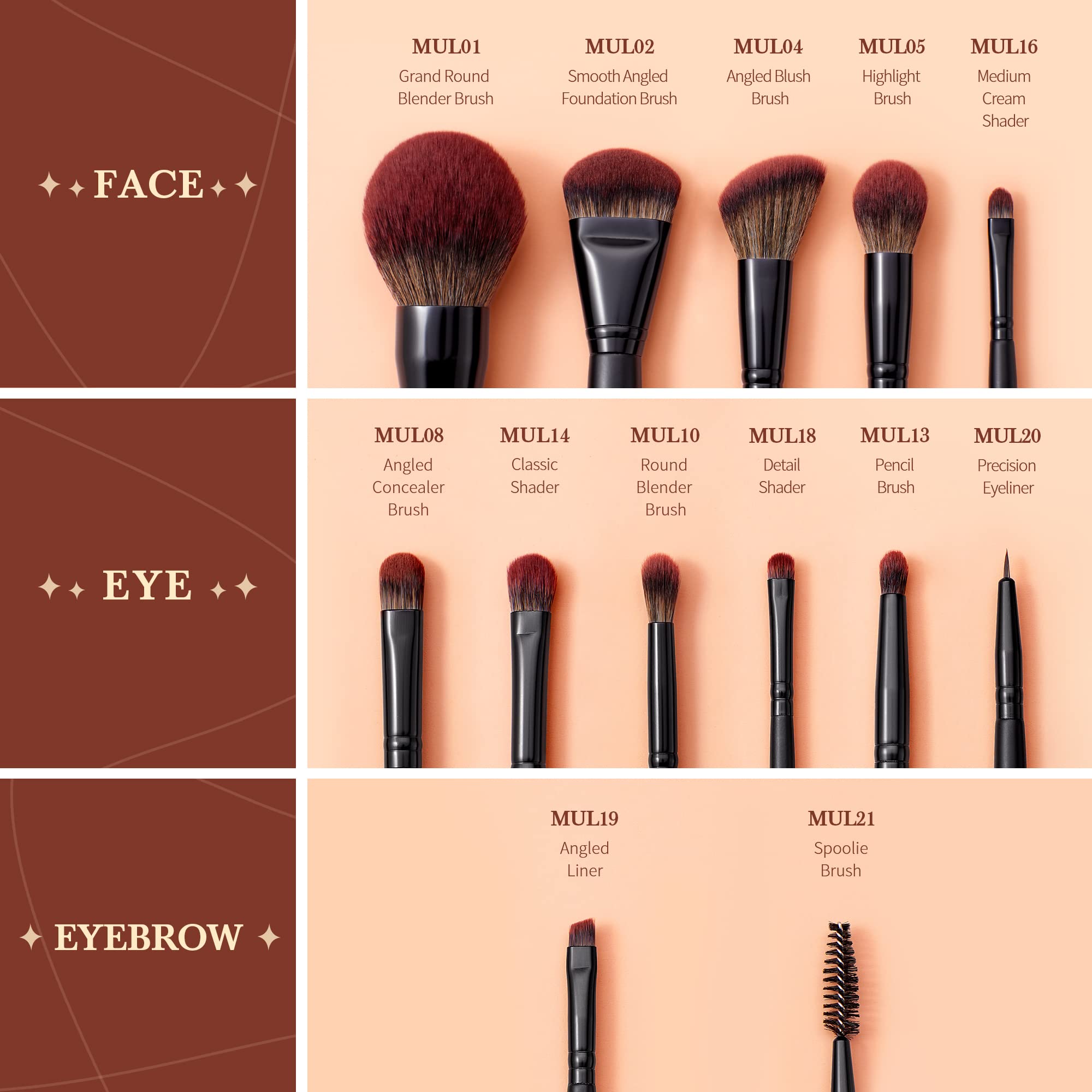 Jessup Full Makeup Brushes Set 13Pcs, Professional Vegan Foundation Powder Contour Blush Highlight Eyeshadow Blending Concealer