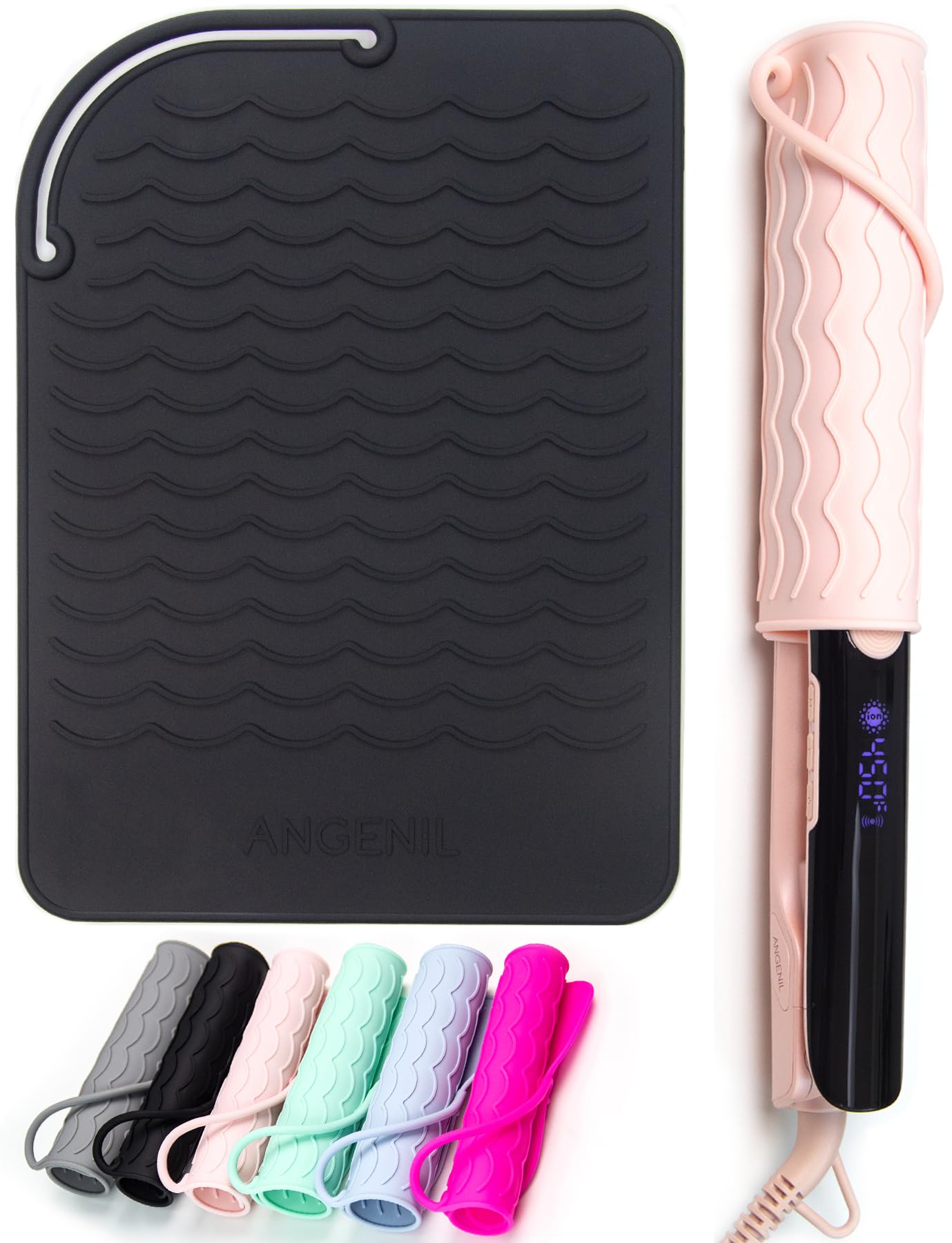 ANGENIL Heat Resistant Mat for Curling Irons, Hair Straightener, Flat Irons Pad Heat Resistant for Counter, Hair Styling Tools S