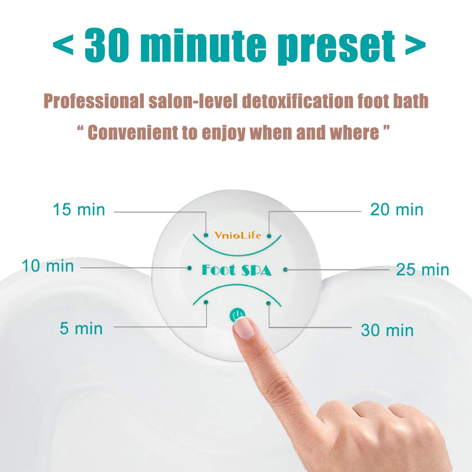 Wl Vniolife Ionic Foot Bath Detox Machine With Bag, Portable Detox Foot Spa System, Ion Cleanse Detox Set For Home Beauty Salon