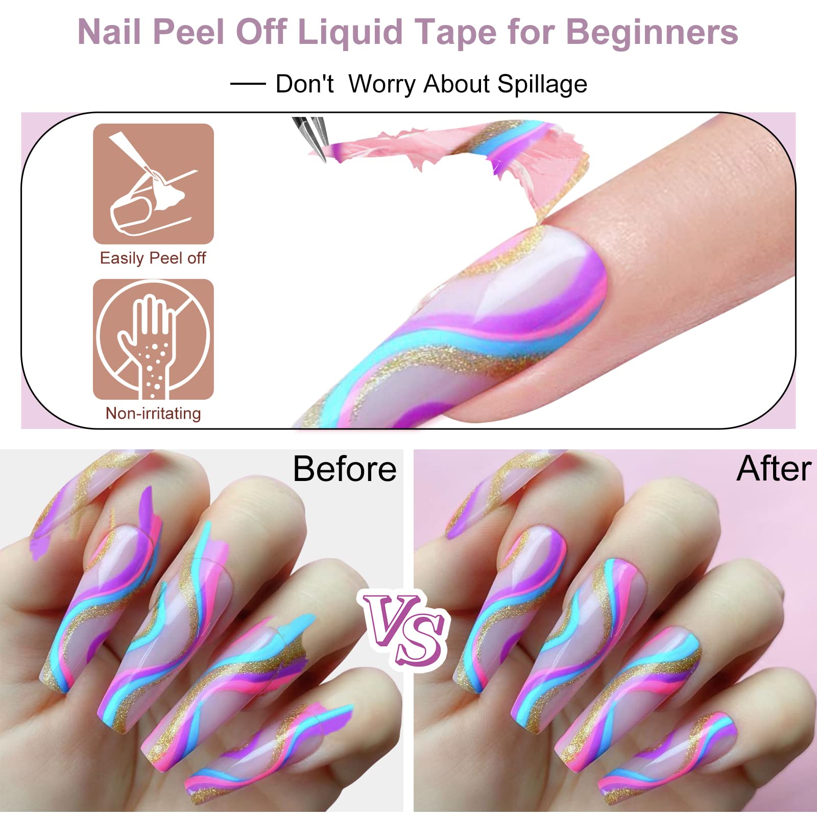 Liquid Latex For Nails - 30Ml Upgraded Antifreeze Fast Drying Latex Tape Peel Off Cuticle Guard, Stocking Stuffers Gifts For Wom