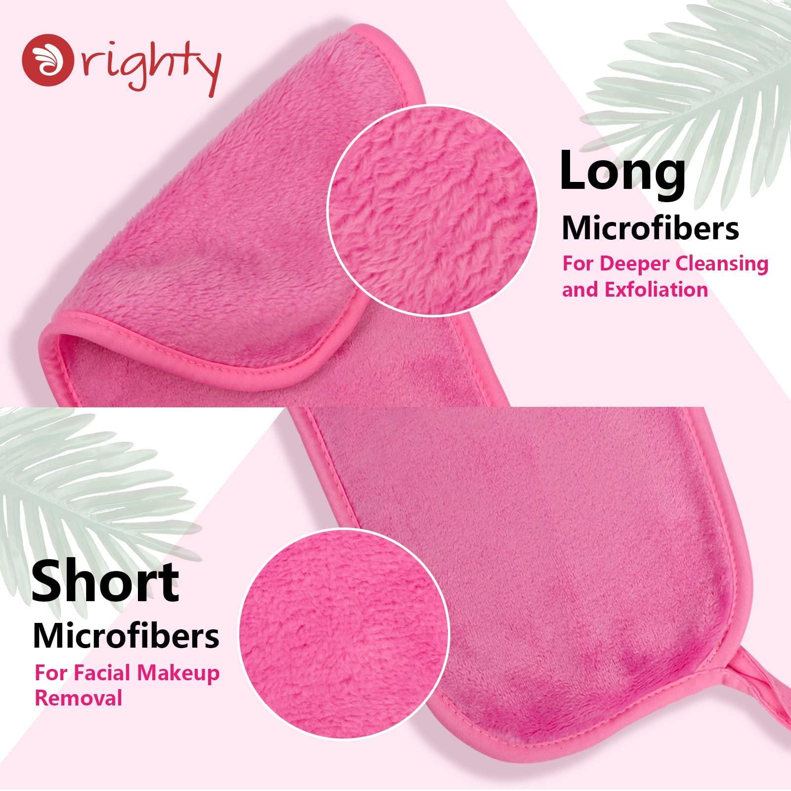 Orighty Makeup Remover Cloths 12 Pack, Reusable Microfiber Facial Cleansing Cloths, Remove Instantly Dirt, Makeup&Waterproof Mas