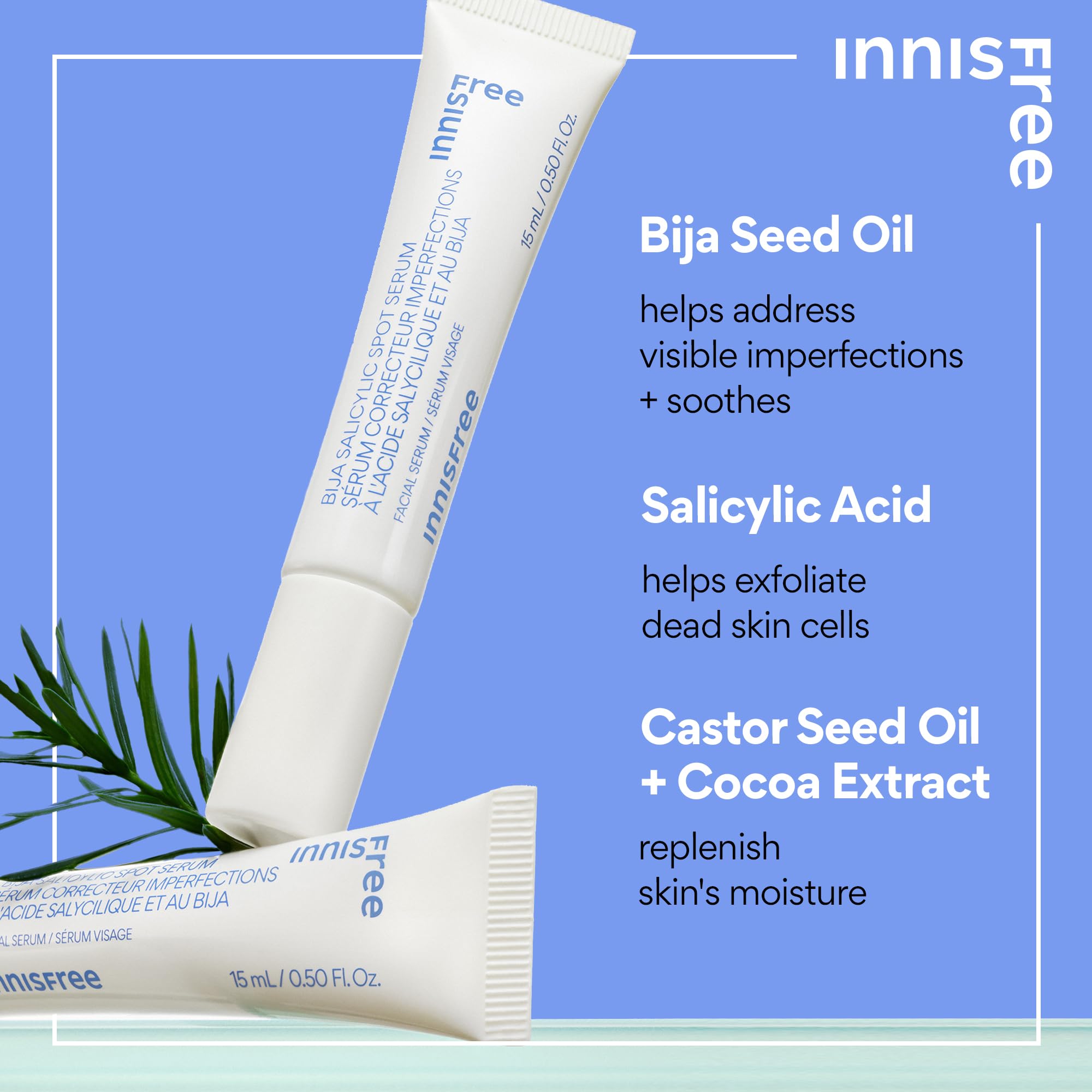 Innisfree Bija Salicylic Spot Serum With Salicylic Acid And Castor Seed Oil, Korean Skincare Spot Serum For Smooth Skin (Packagi