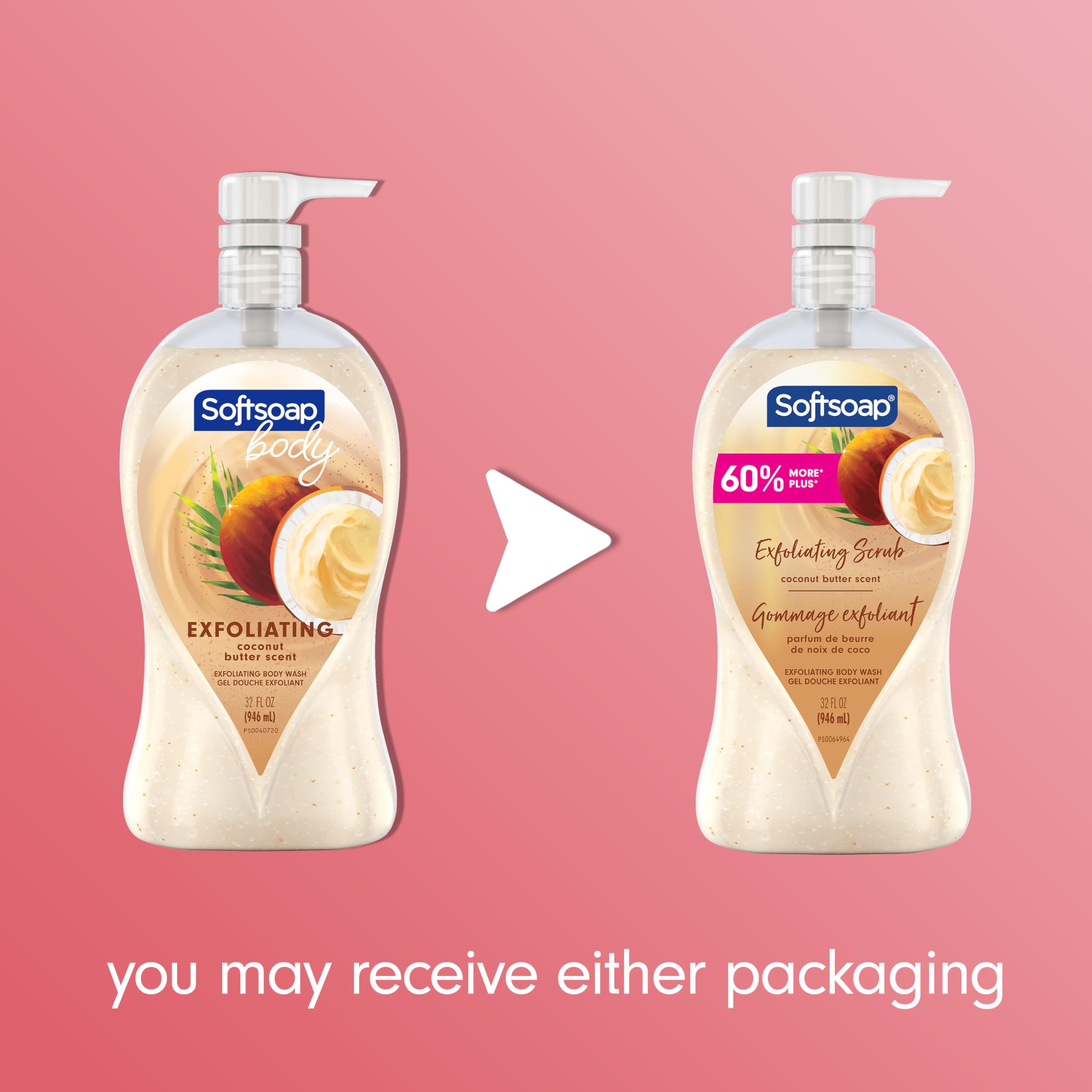 Softsoap Body Wash Pump, Coconut Butter Scrub, Exfoliating Body Wash, 32 Ounce (Pack Of 1)