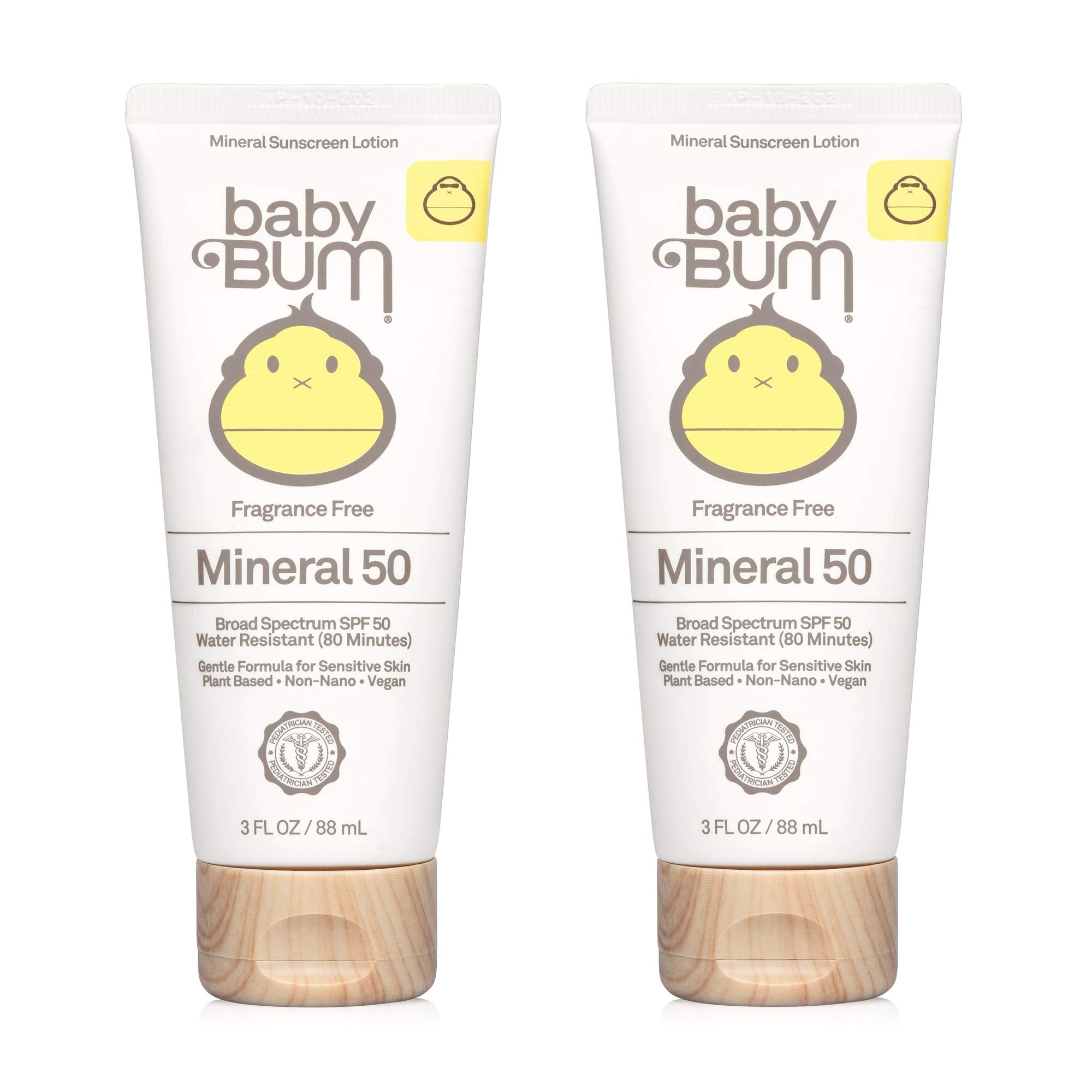 BabyBum Products SPF 50 Sunscreen Lotion Mineral Uva/Uvb Face & Body Protection for Sensitive Skin Fragrance Free Travel Size 3 
