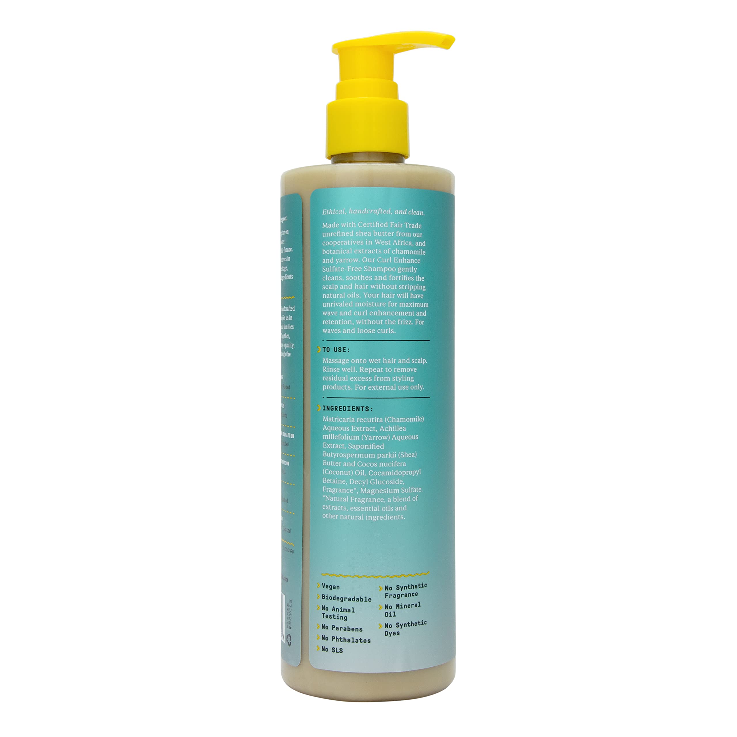 Alaffia Beautiful Curls Curl Enhancing Cream Shampoo, Kinky Curly Hair Products, Natural Shampoo, No Sulfates with Shea Butter,