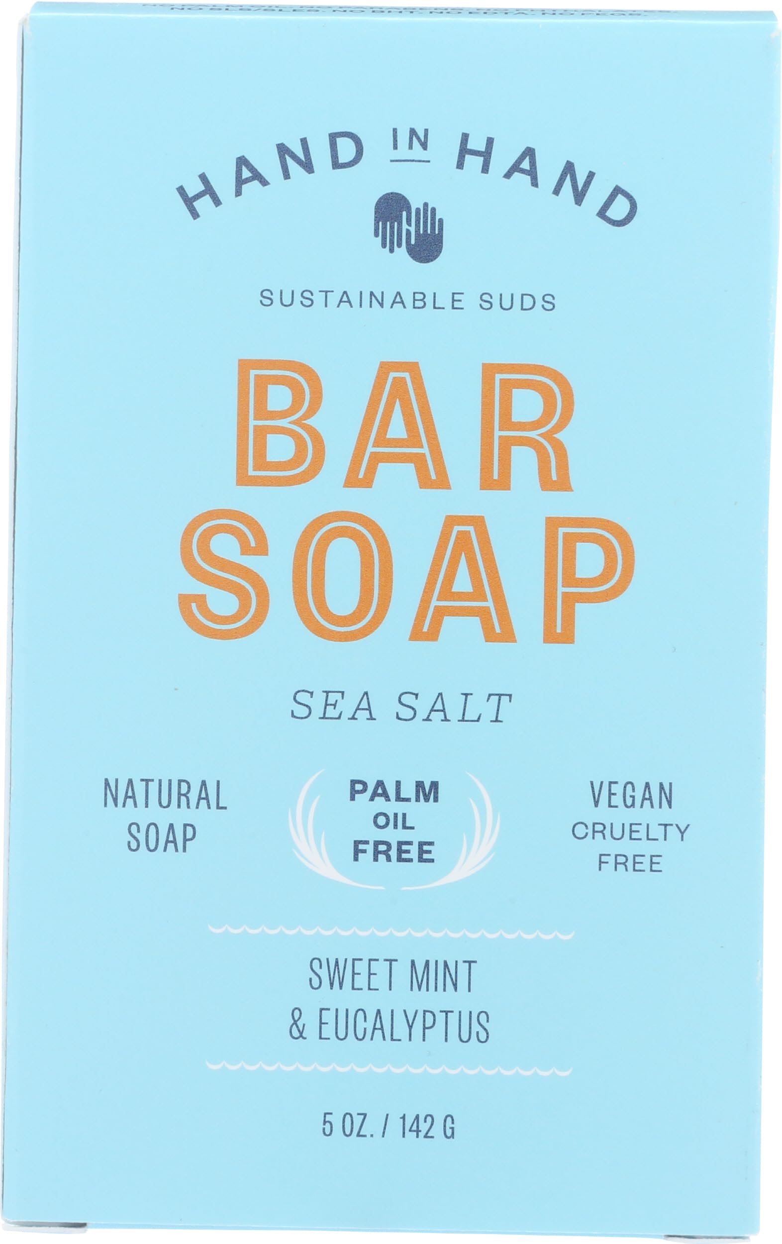 Hand in Hand Sweet Mint & Eucalyptus Sea Salt Bar Soap, 5 OZ